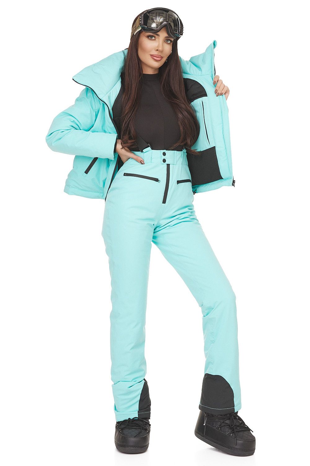 Costum ski casual turcoaz Reasia Bogas