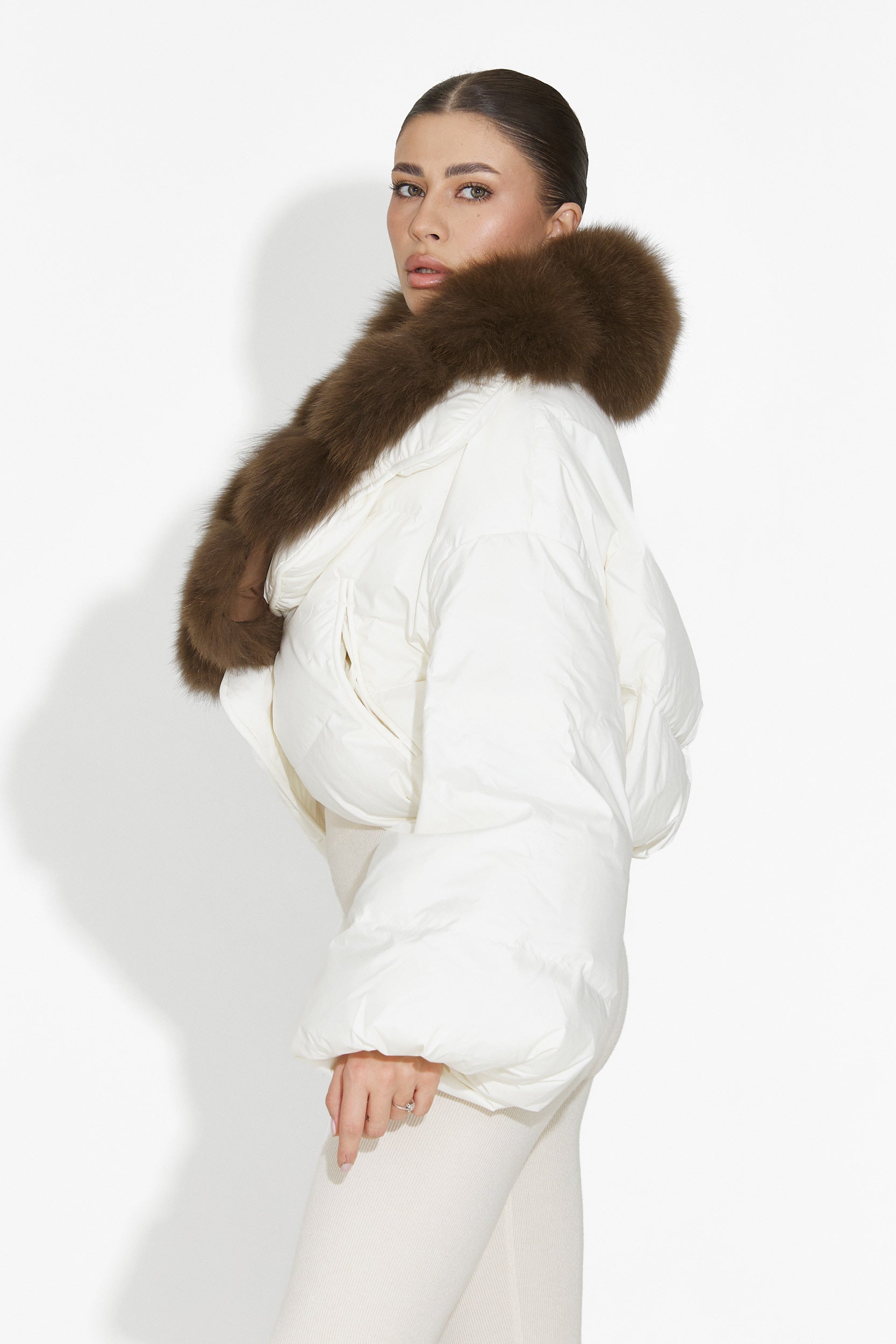 Geaca dama bej Selvoria Bogas