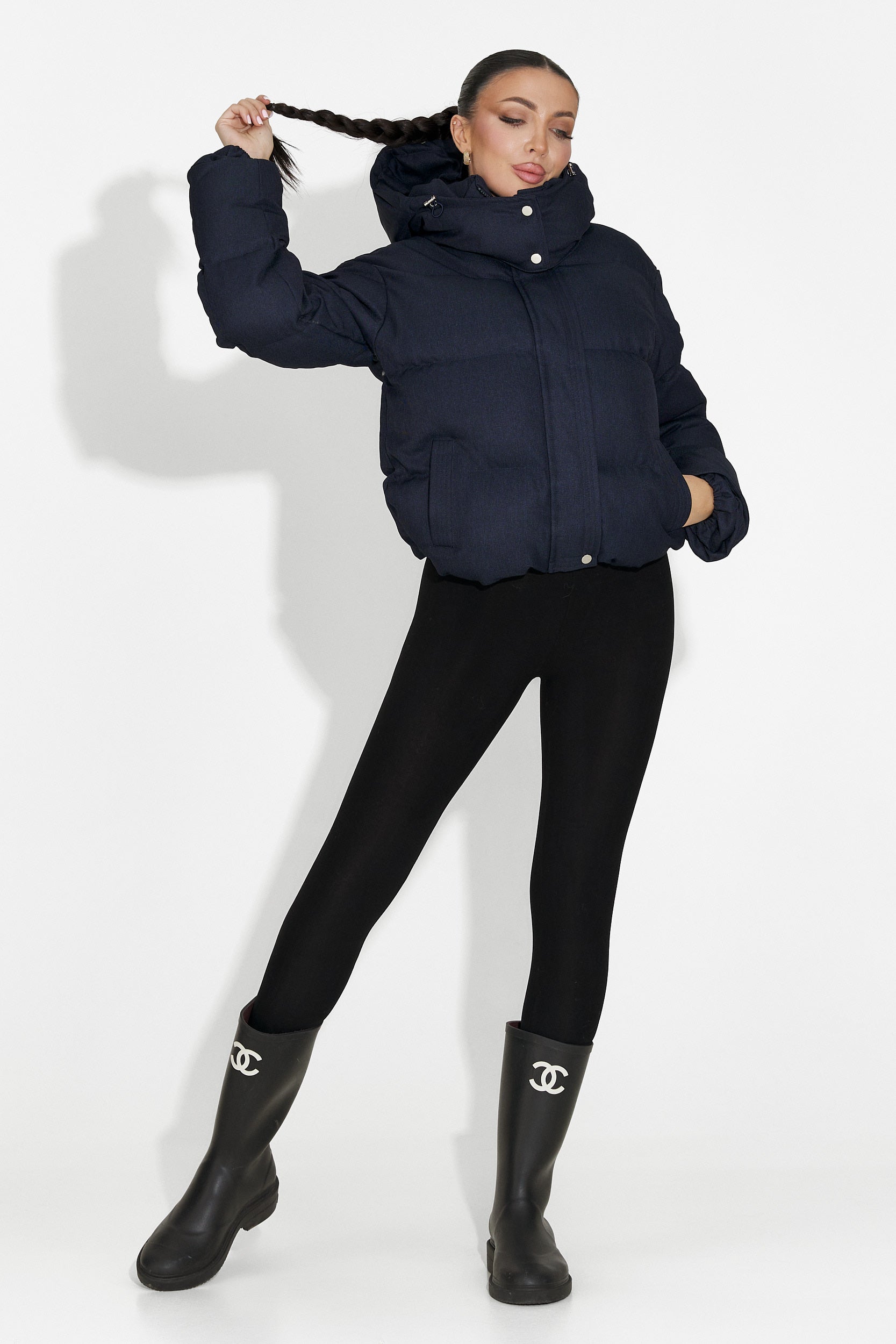 Geaca dama casual bleumarin Luisana Bogas