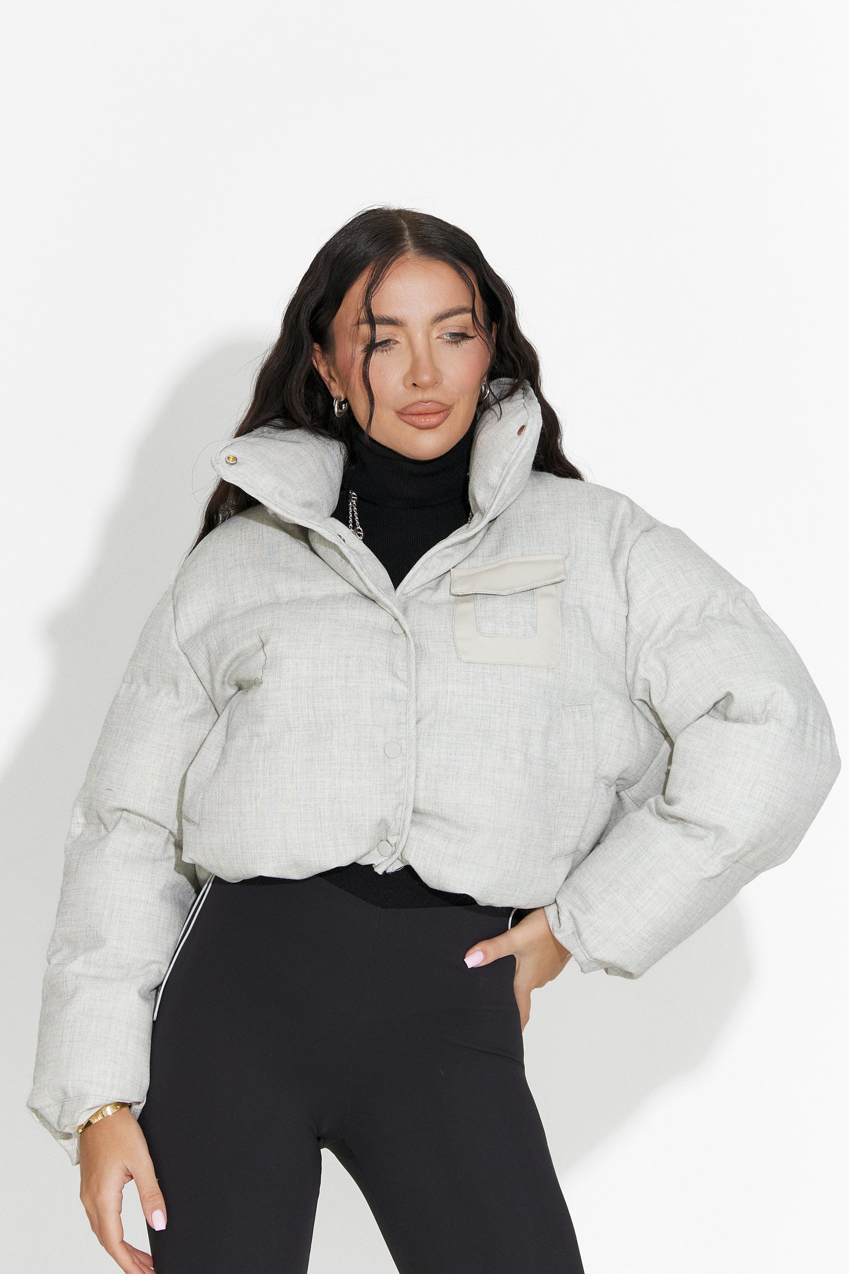 Geaca dama casual gri Elvora Bogas