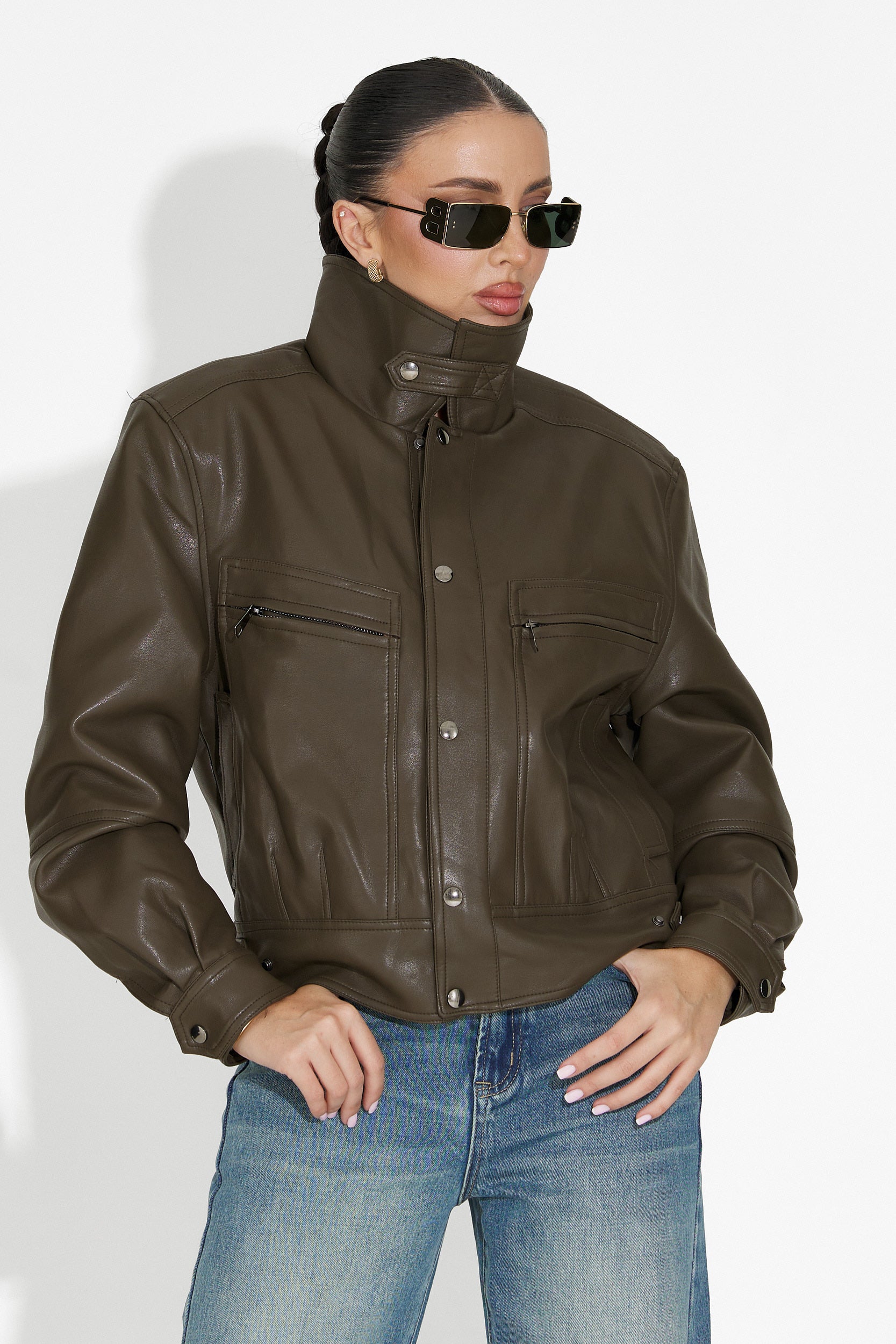 Geaca dama casual kaki Giselia Bogas