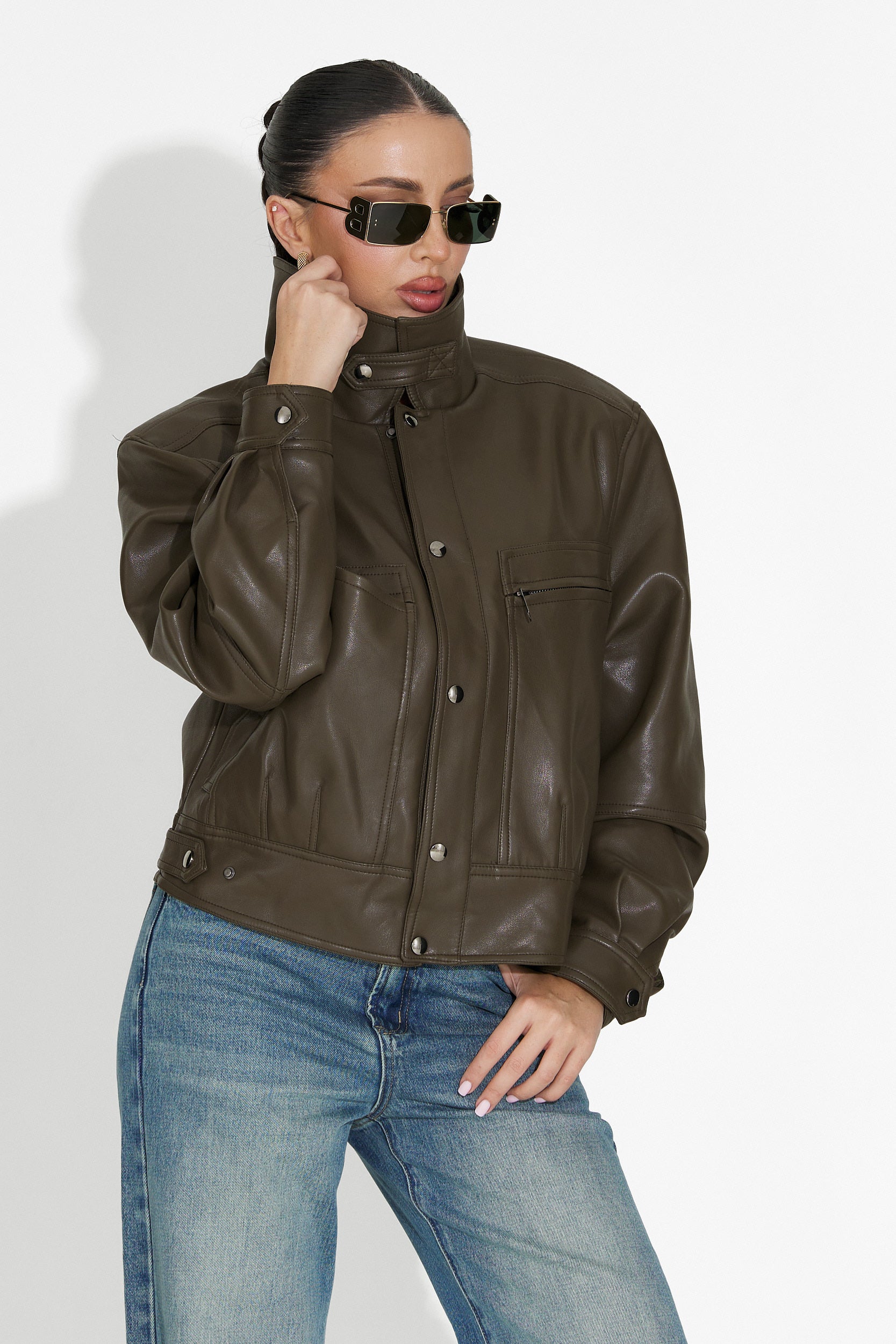 Geaca dama casual kaki Giselia Bogas