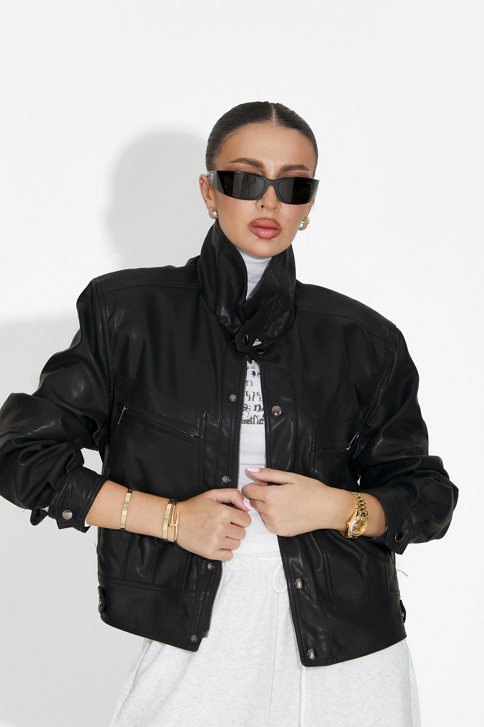 Geaca dama casual neagra Giselia Bogas