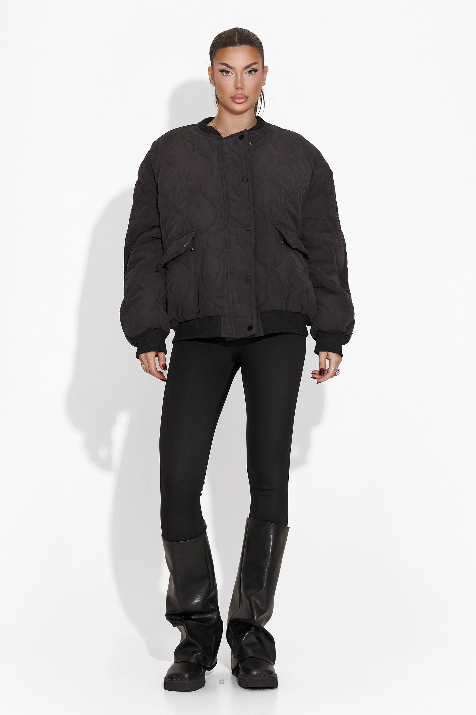 Geaca dama casual neagra Winfrey Bogas