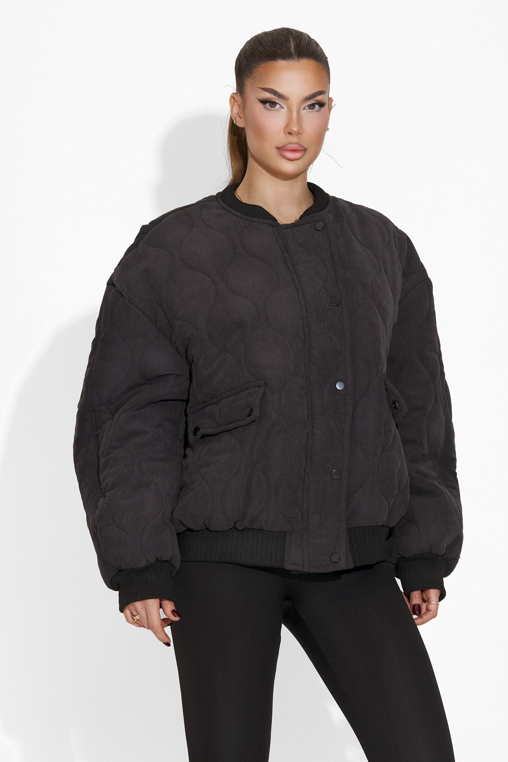 Geaca dama casual neagra Winfrey Bogas