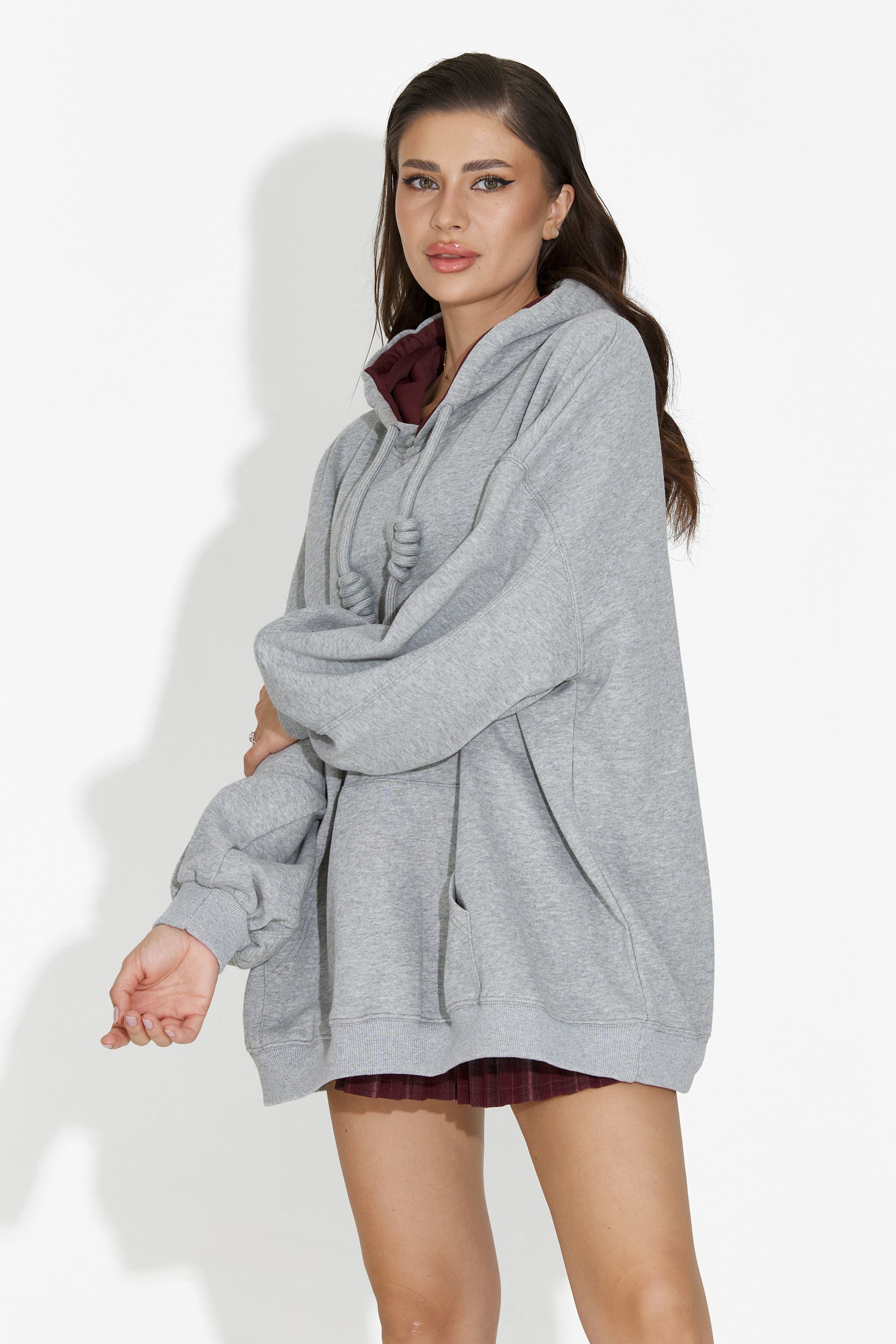 Hanorac dama casual gri inchis Noblesa Bogas