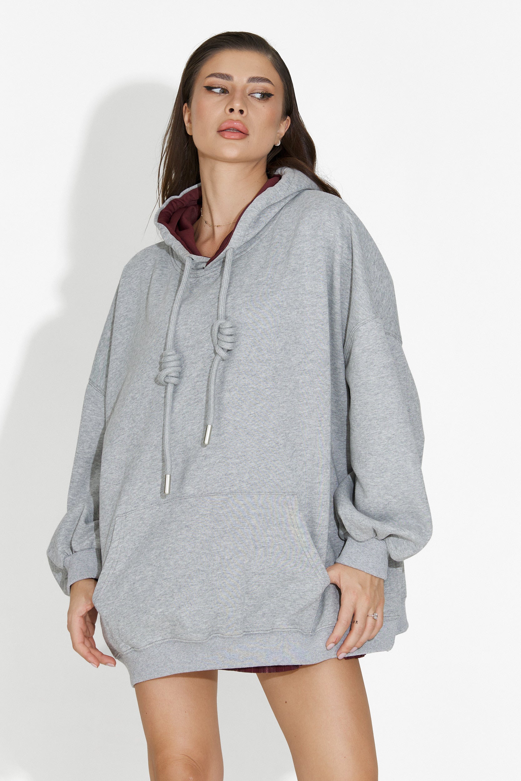 Hanorac dama casual gri inchis Noblesa Bogas