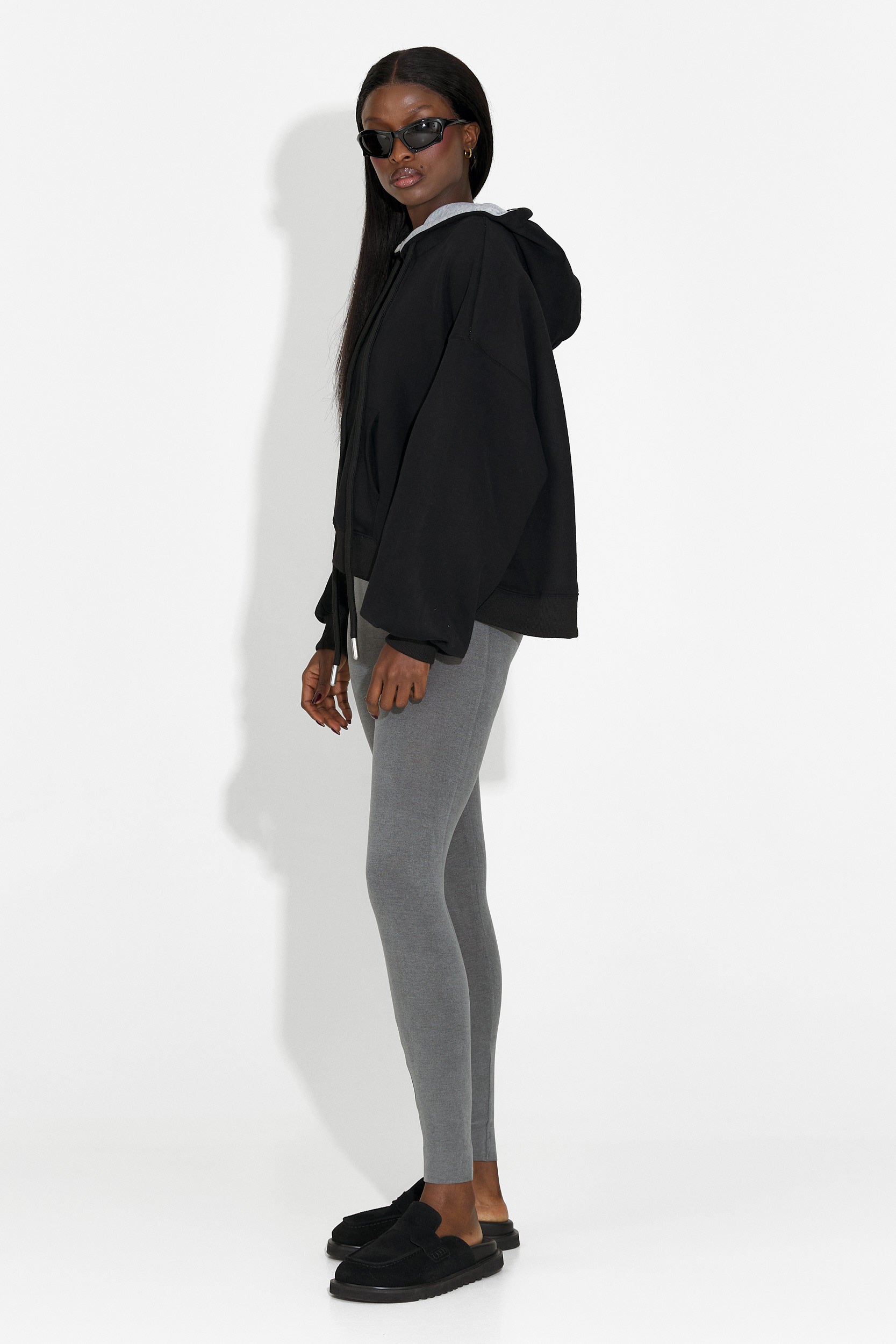 Hanorac dama casual negru Loravia Bogas