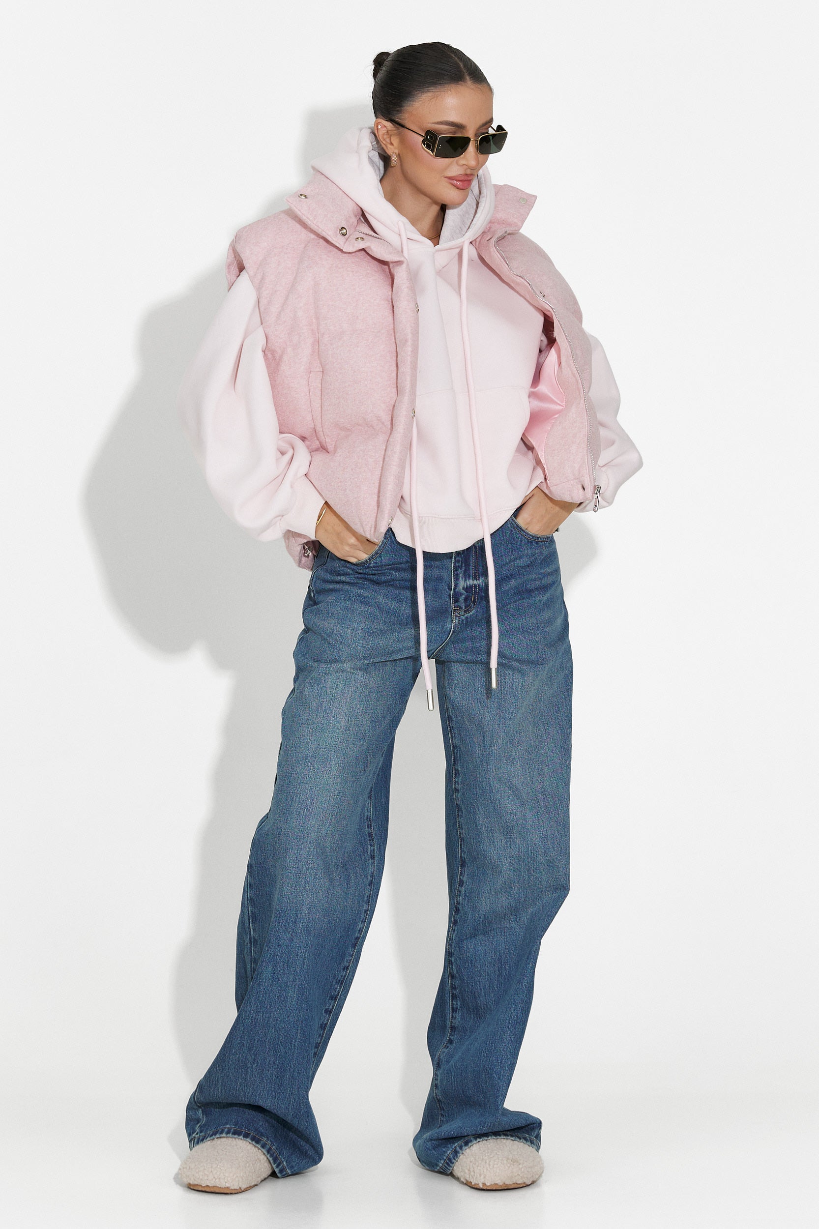 Hanorac dama casual roz Loravia Bogas