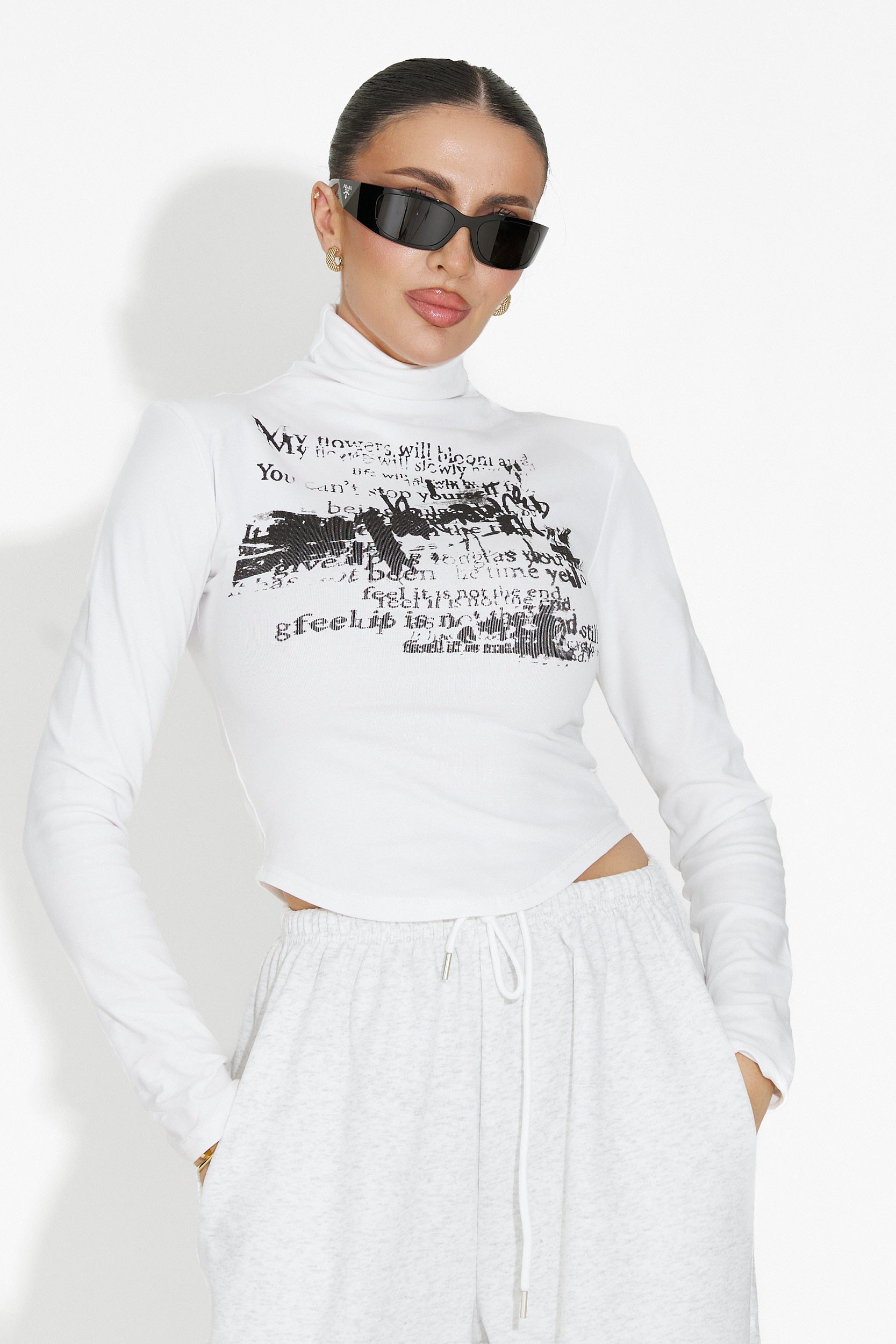 Helanca dama casual alba Fenalya Bogas