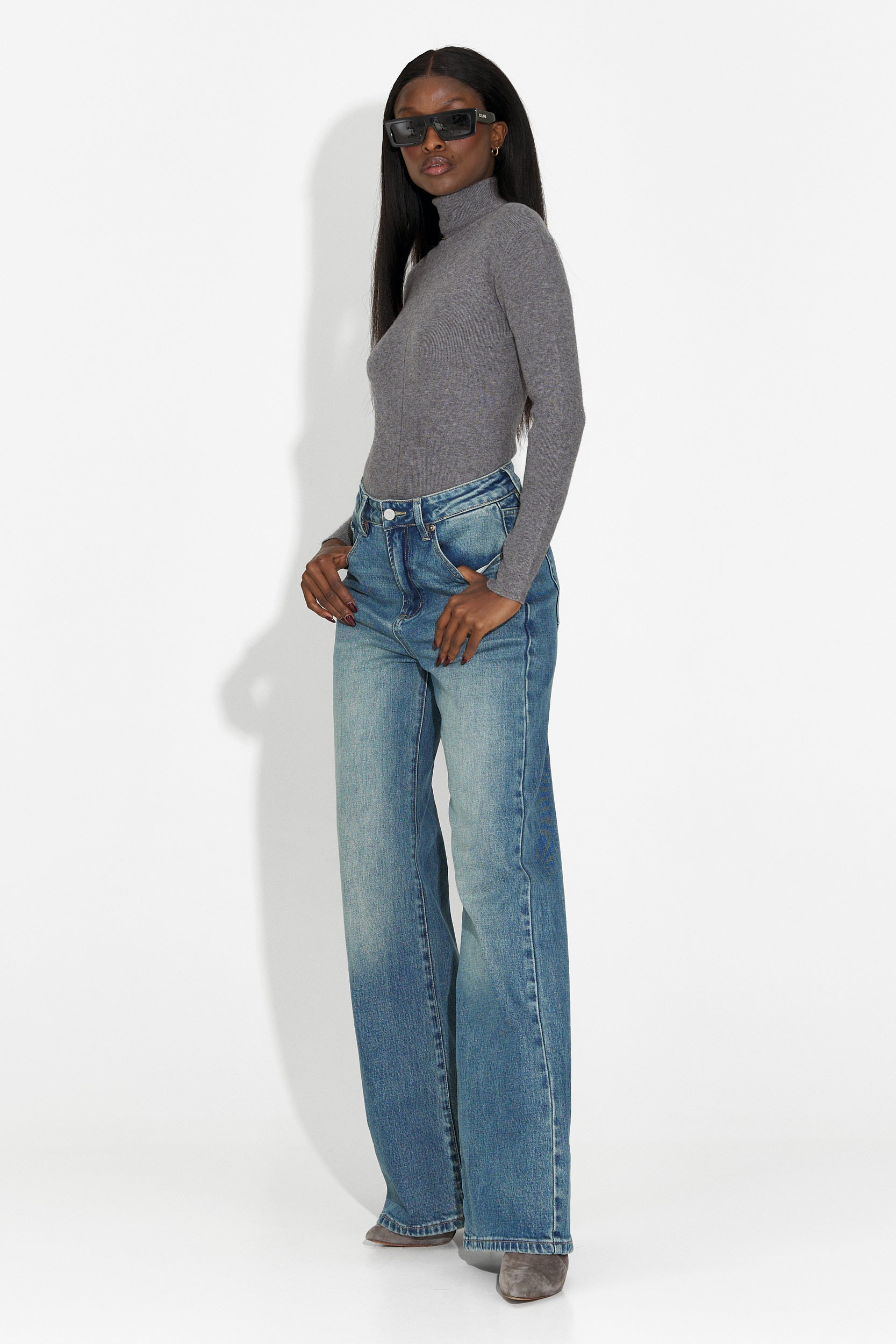 Helanca dama casual gri Invera Bogas