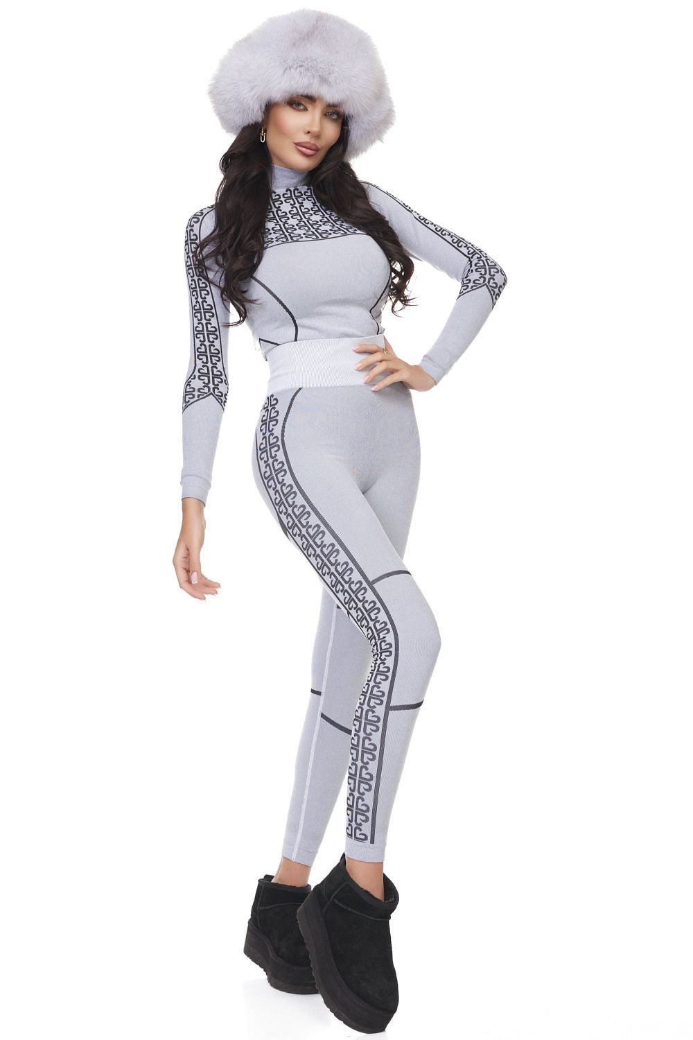 Helanca dama casual gri Seamless Bogas