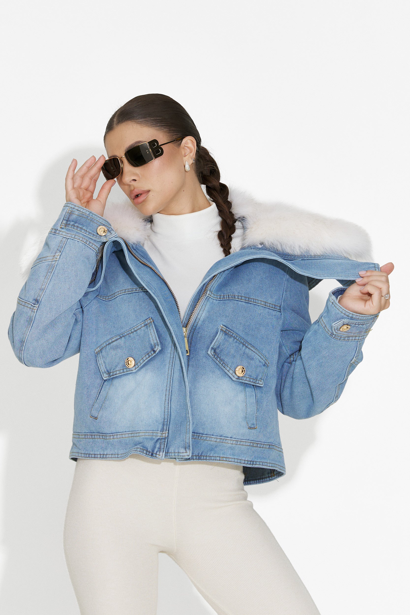 Jacheta dama bleu Veliora Bogas