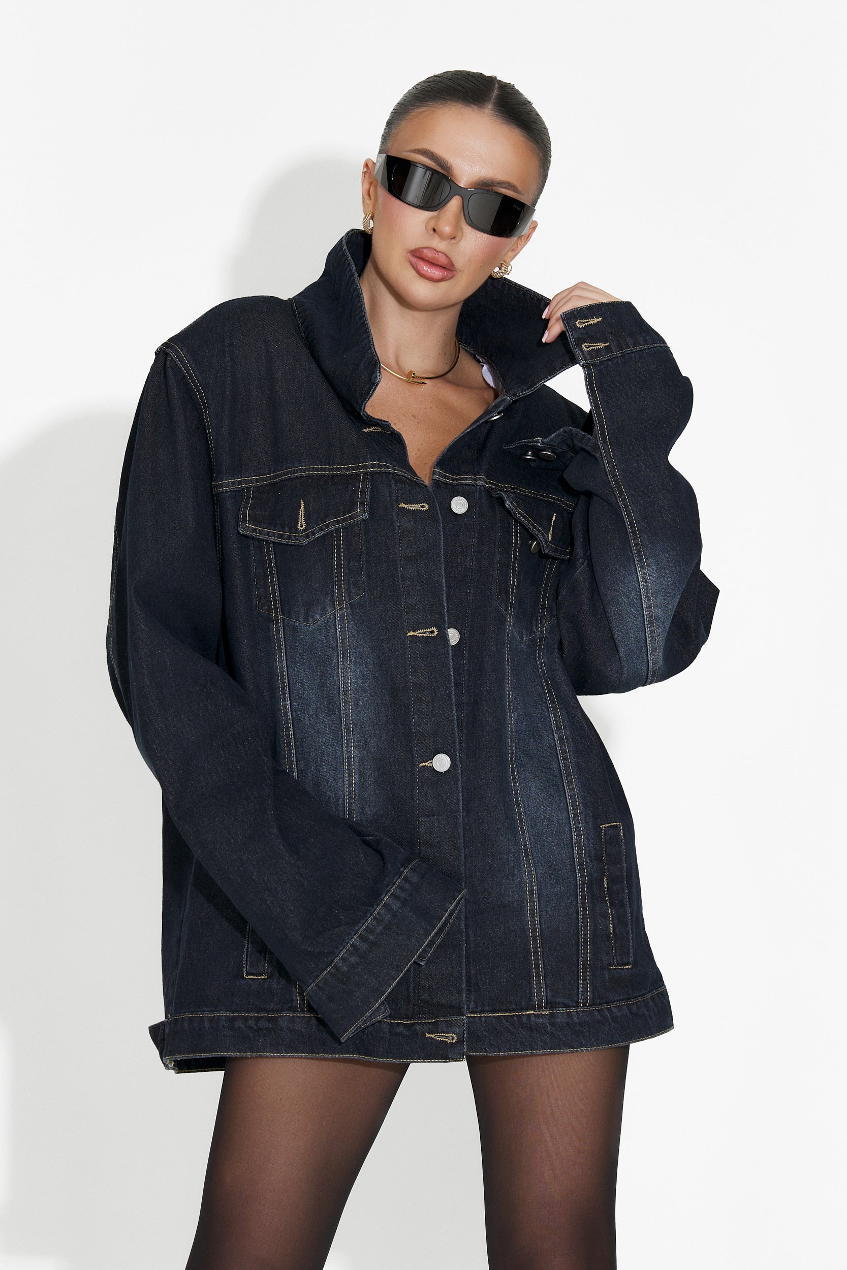 Jacheta dama casual bleumarin Hazelia Bogas