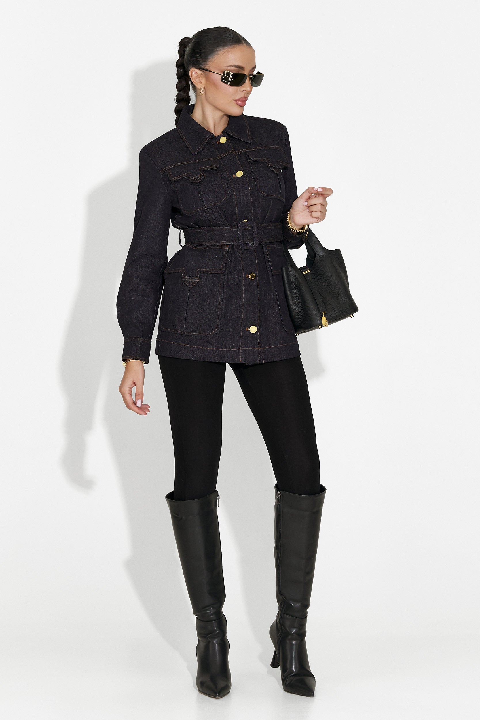 Jacheta dama casual bleumarin Nimora Bogas