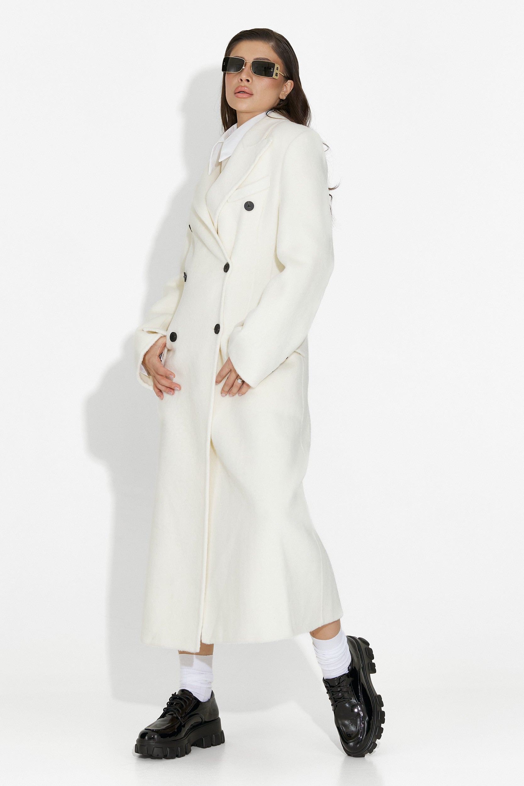 Palton dama elegant bej Savira Bogas