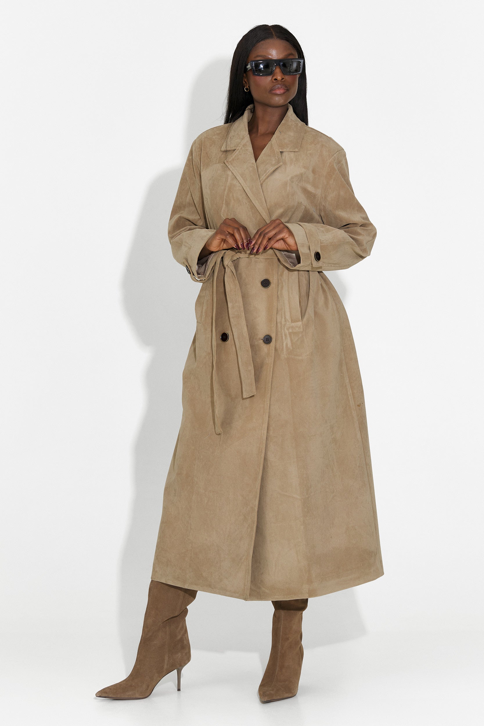 Palton dama elegant bej Seliora Bogas