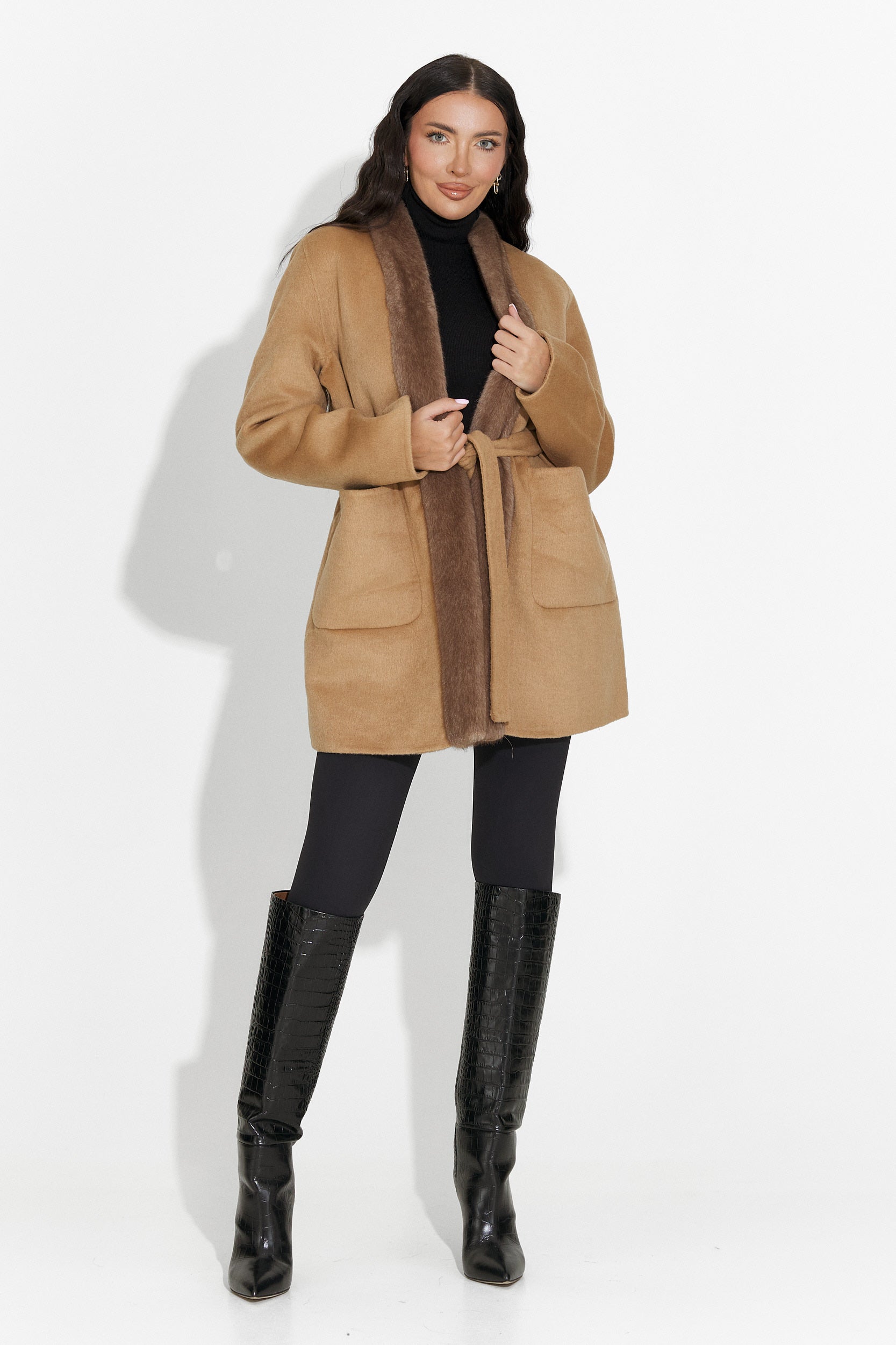 Palton dama elegant maro Gelira Bogas