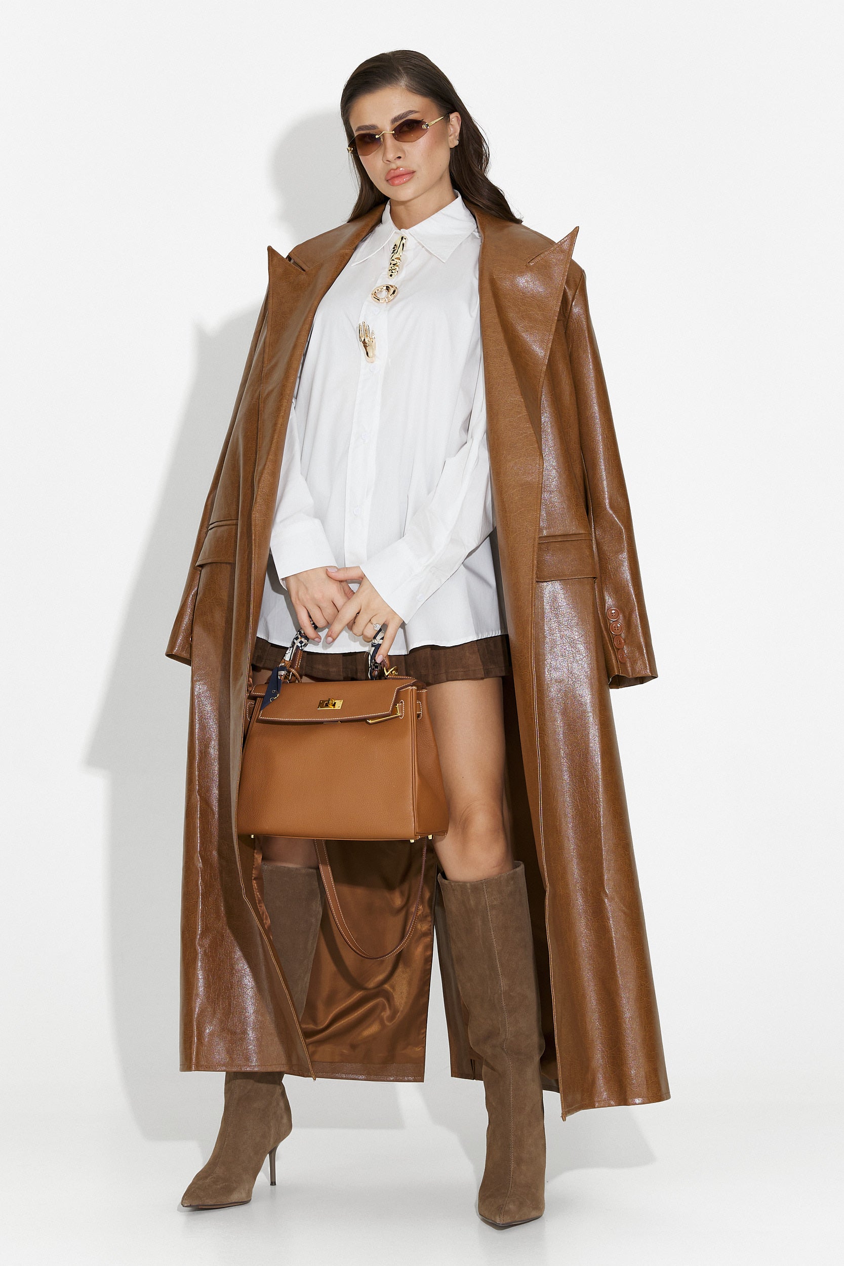 Palton dama elegant maro Isavine Bogas