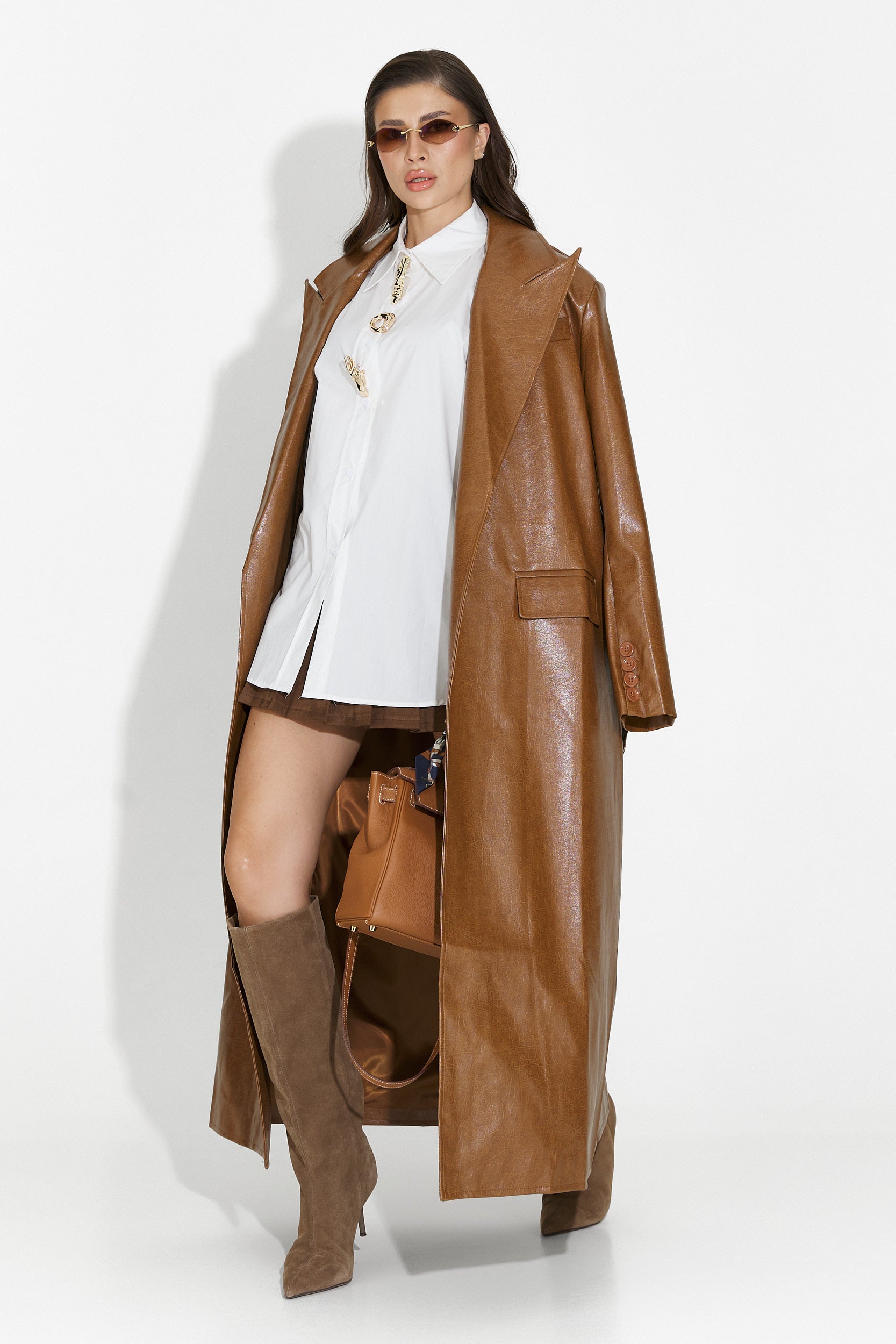 Palton dama elegant maro Isavine Bogas