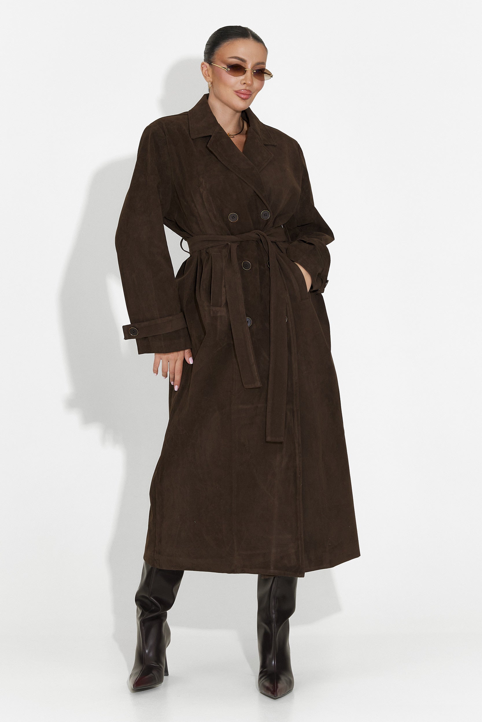 Palton dama elegant maro Seliora Bogas