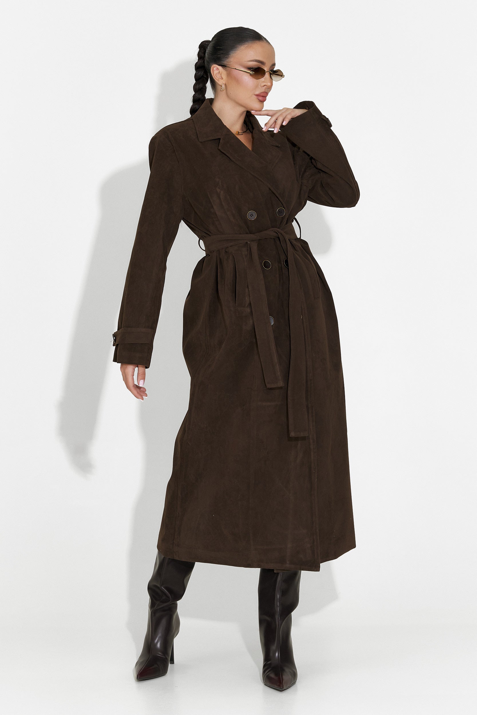 Palton dama elegant maro Seliora Bogas