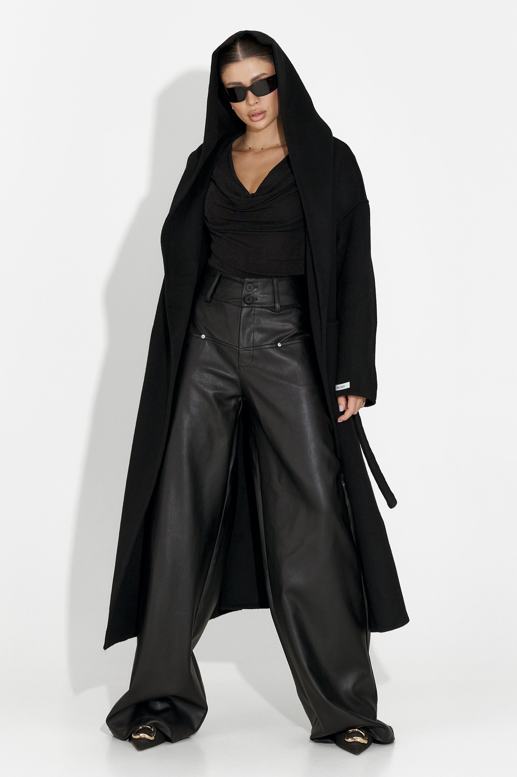 Palton dama elegant negru Carivana Bogas