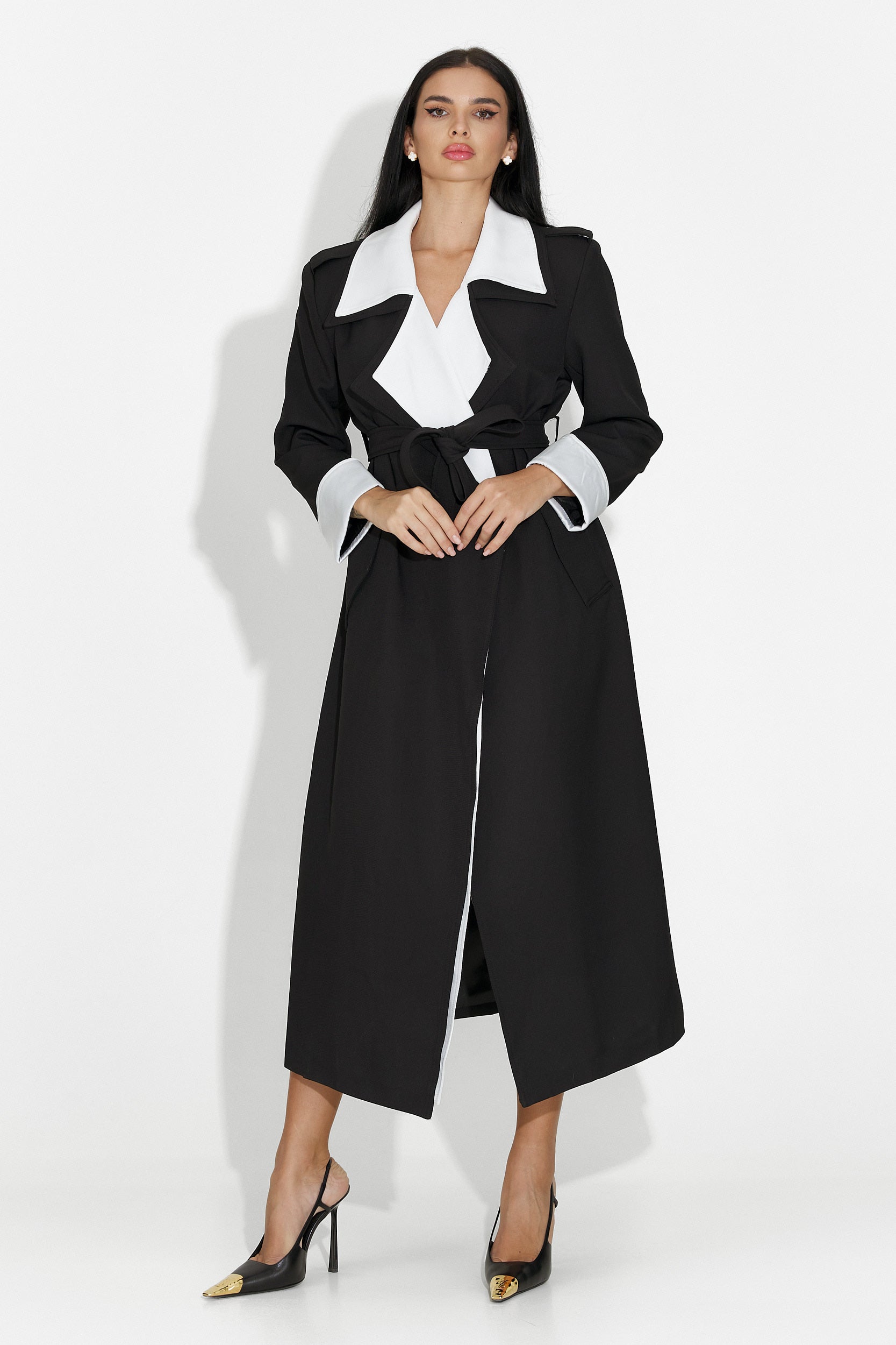 Palton dama elegant negru Nalira Bogas