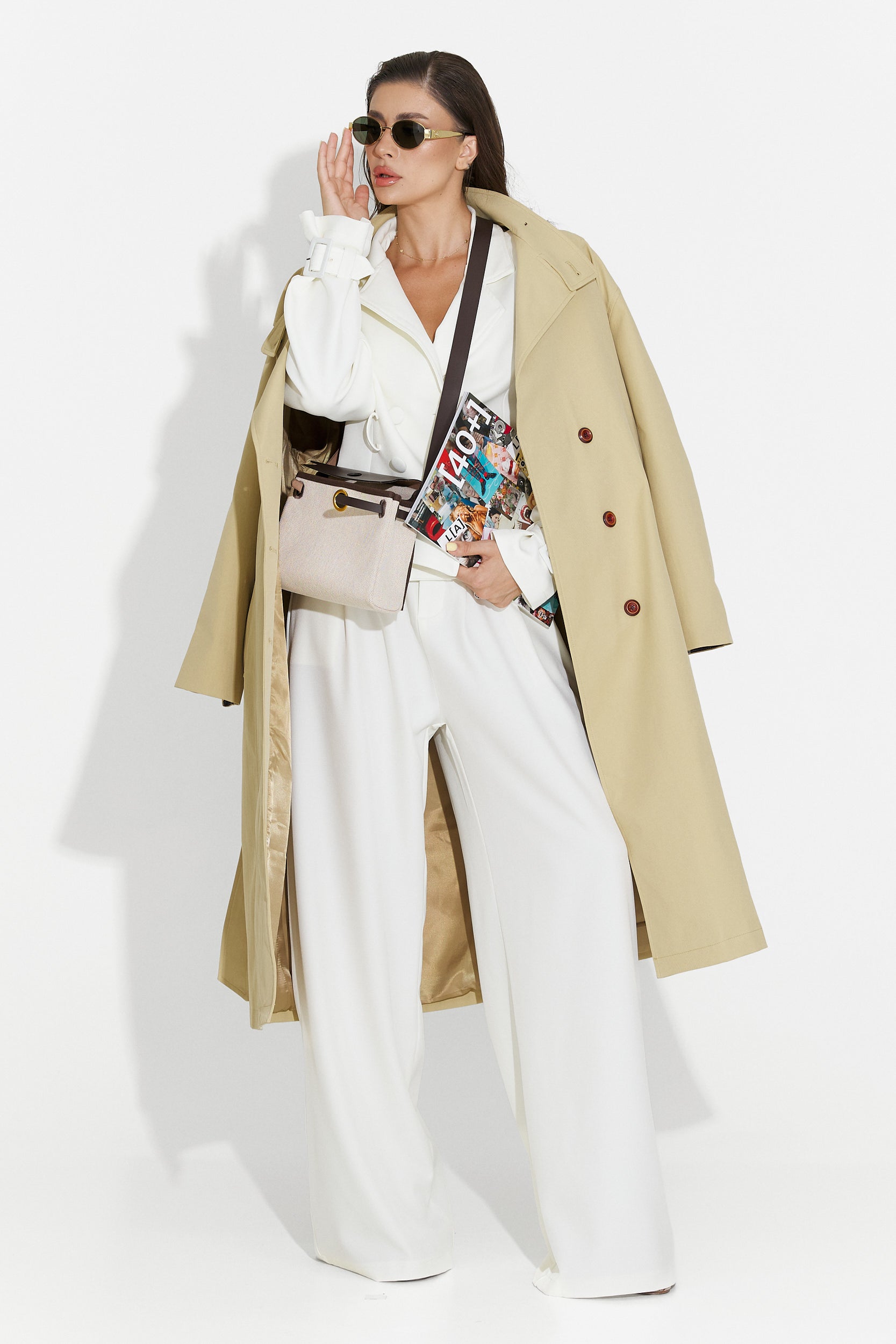 Palton dama mediu maro Dakisa Bogas