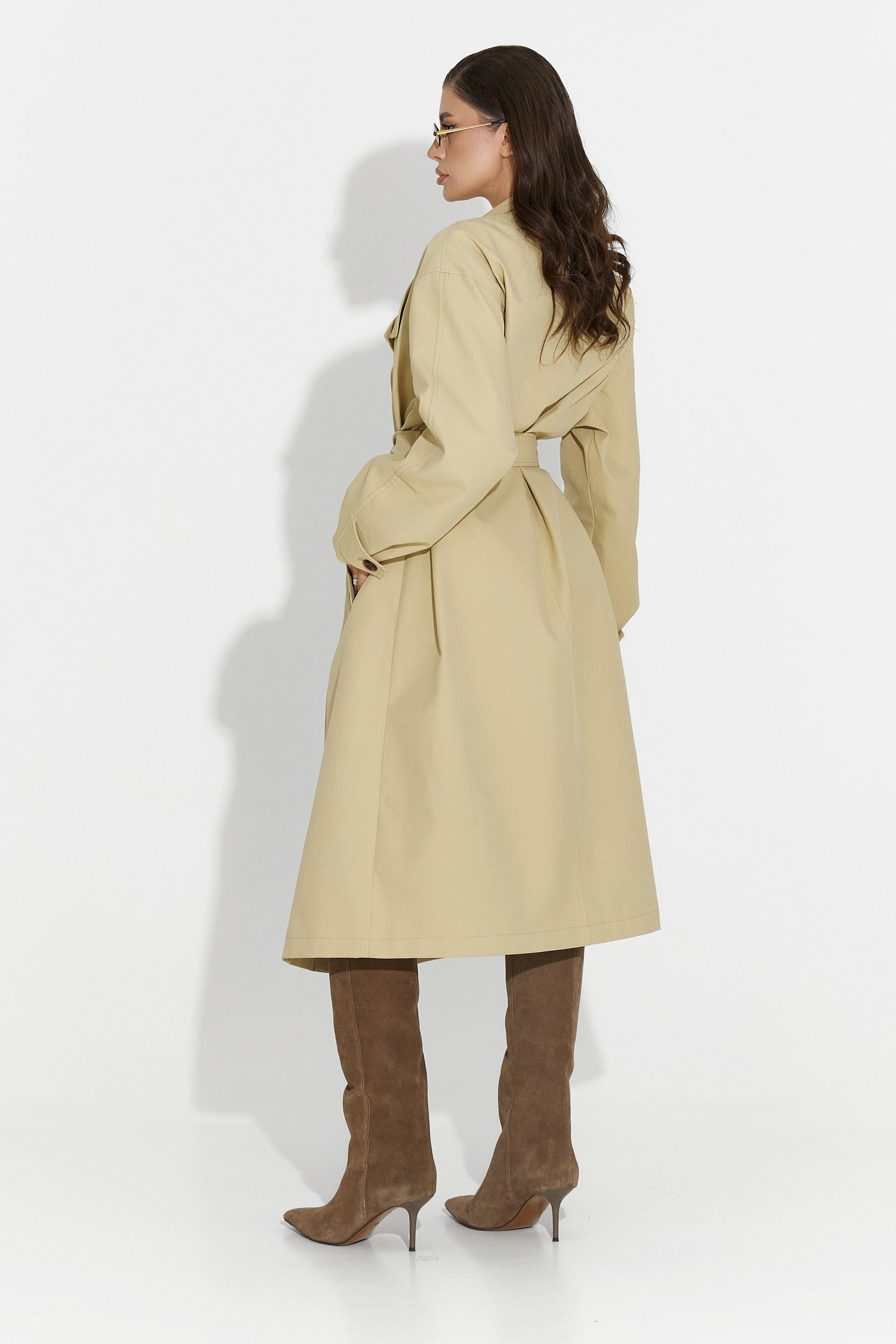 Palton dama mediu maro Dakisa Bogas