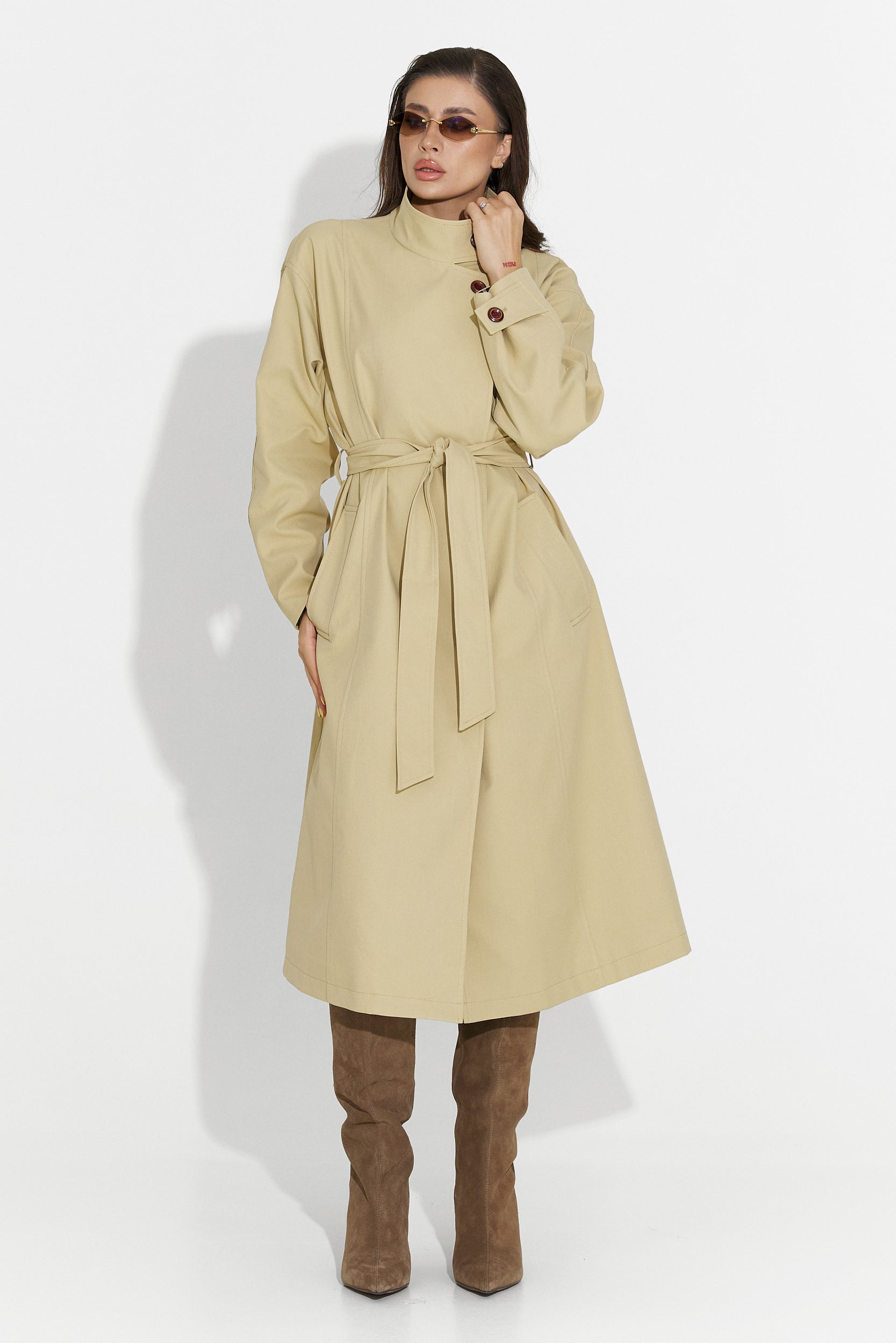 Palton dama mediu maro Dakisa Bogas