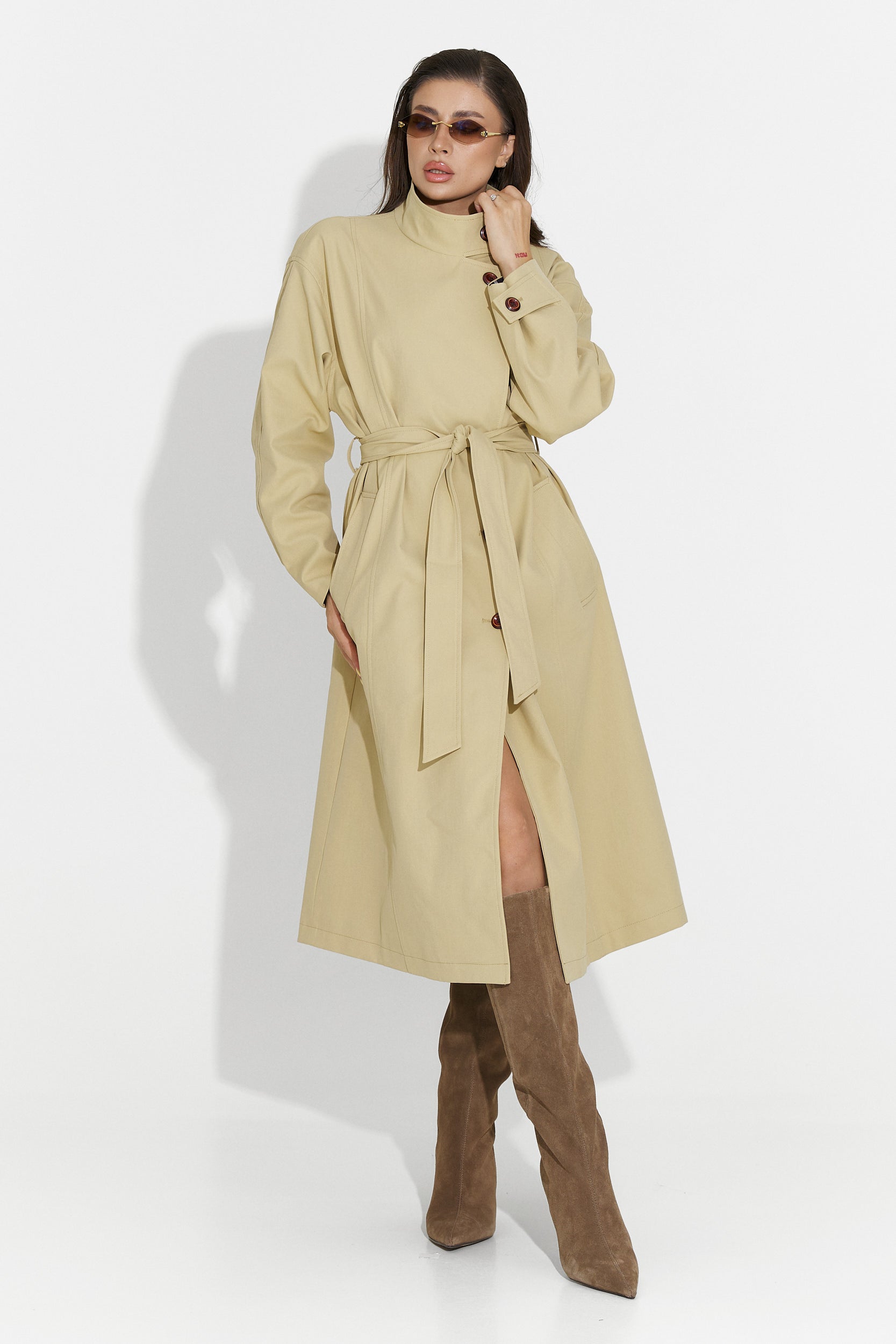 Palton dama mediu maro Dakisa Bogas