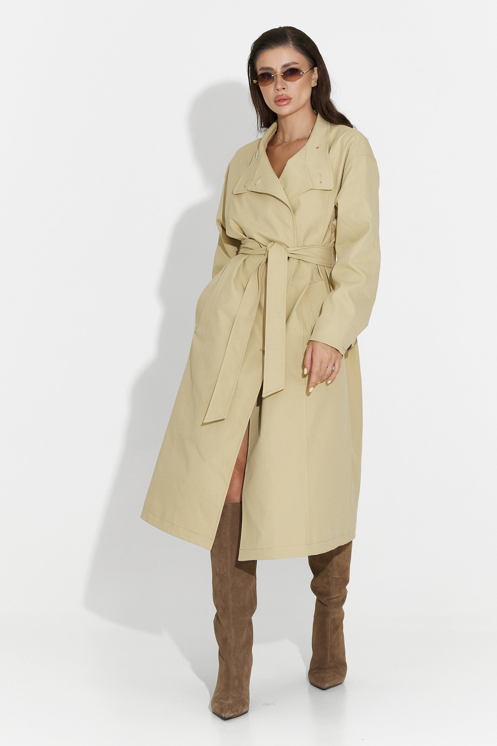 Palton dama mediu maro Dakisa Bogas