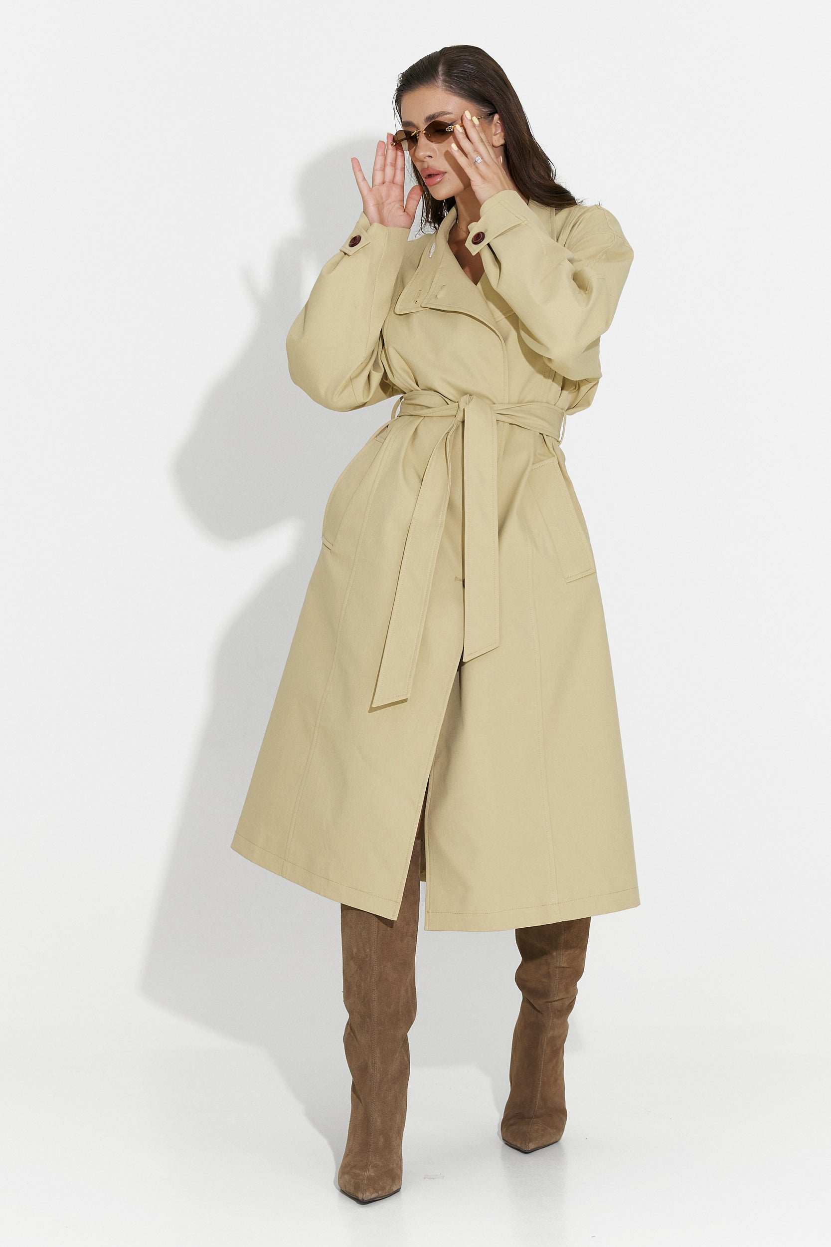 Palton dama mediu maro Dakisa Bogas