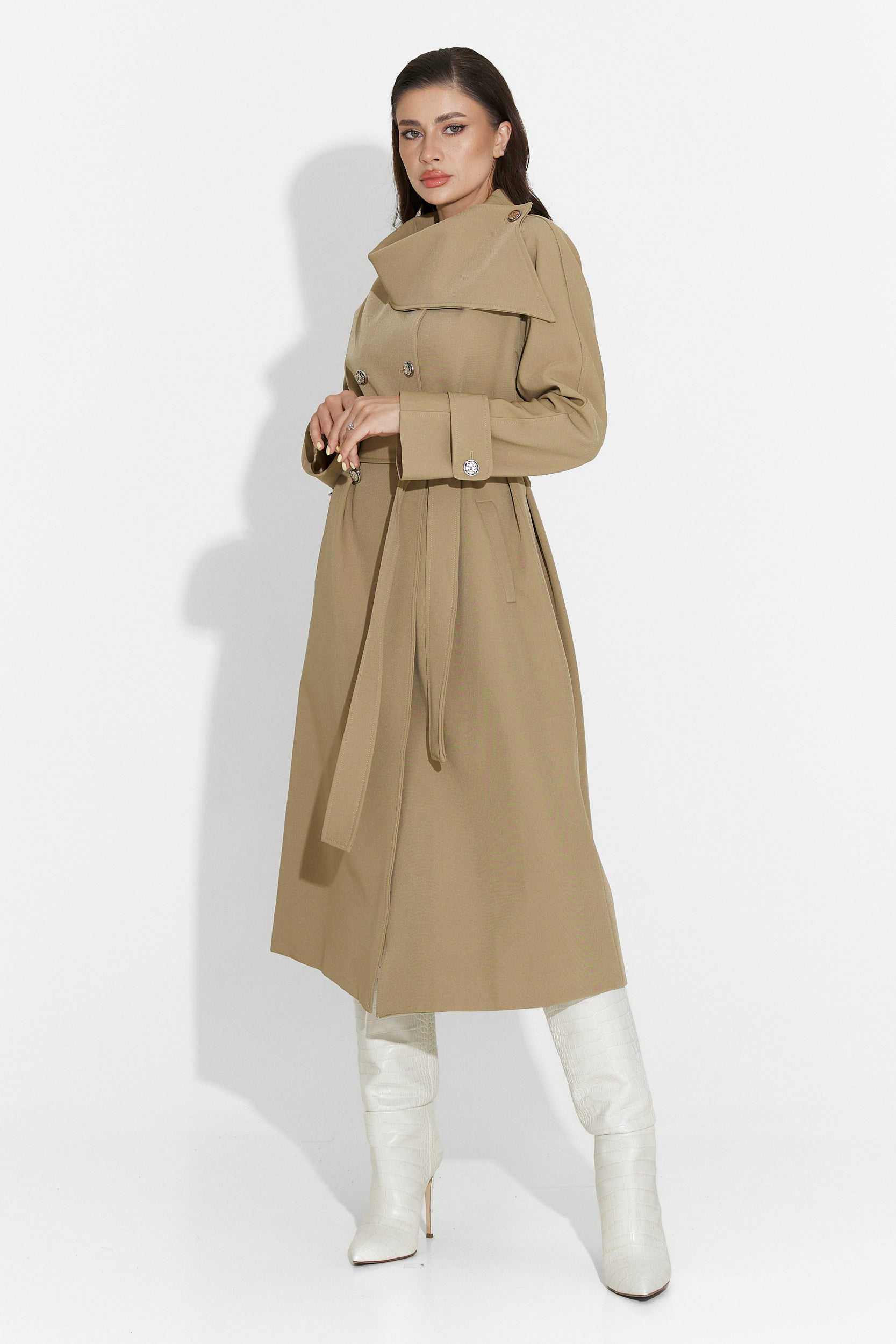 Palton dama mediu maro Scotie Bogas