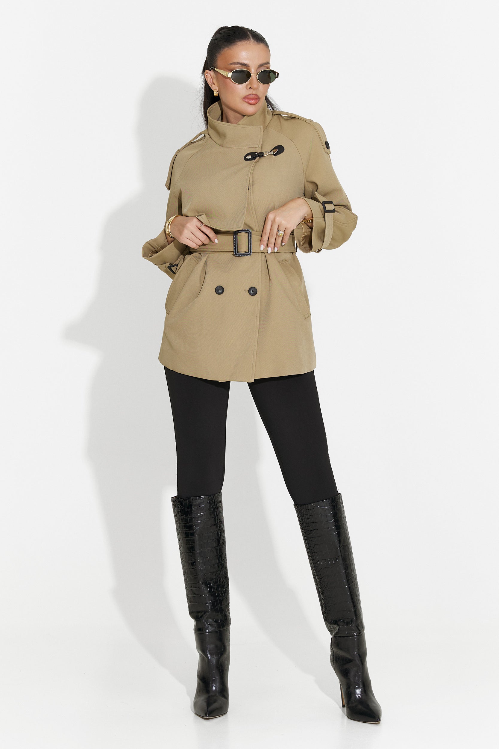 Palton dama scurt maro Cenavia Bogas