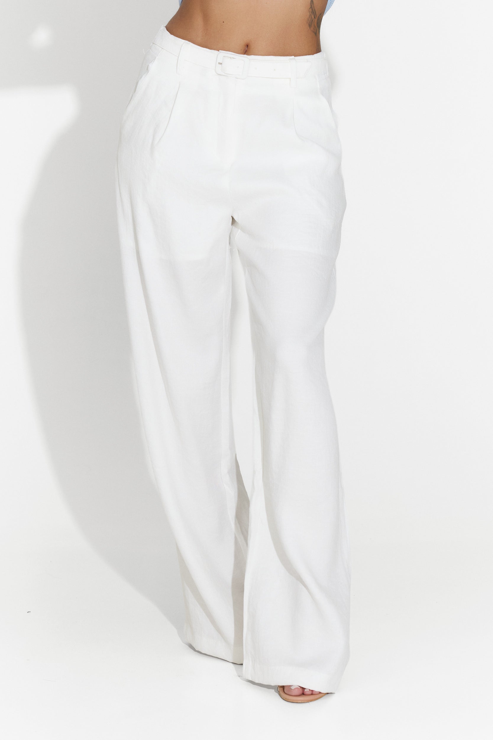 Pantaloni dama casual albi Kimny Bogas