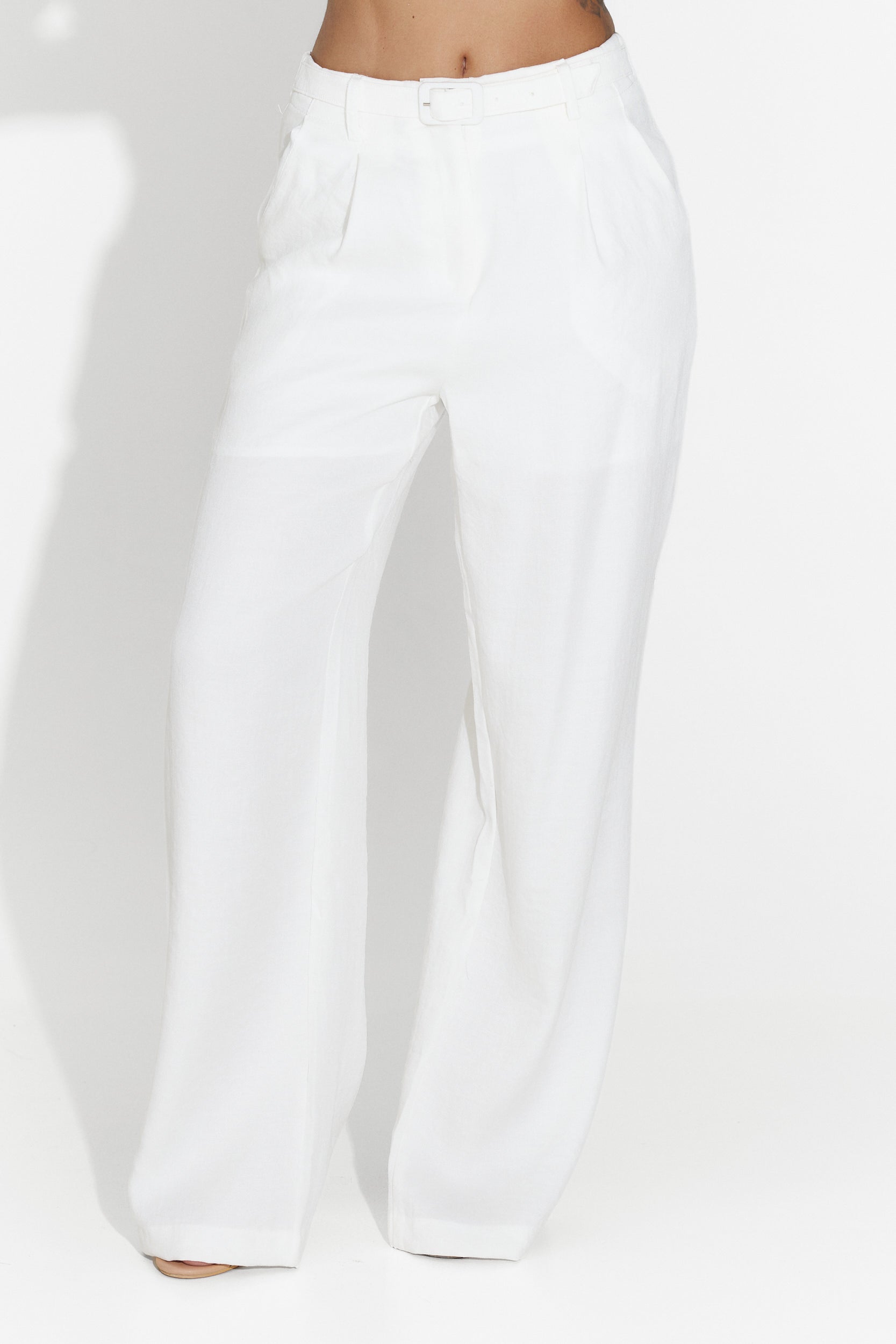 Pantaloni dama casual albi Kimny Bogas