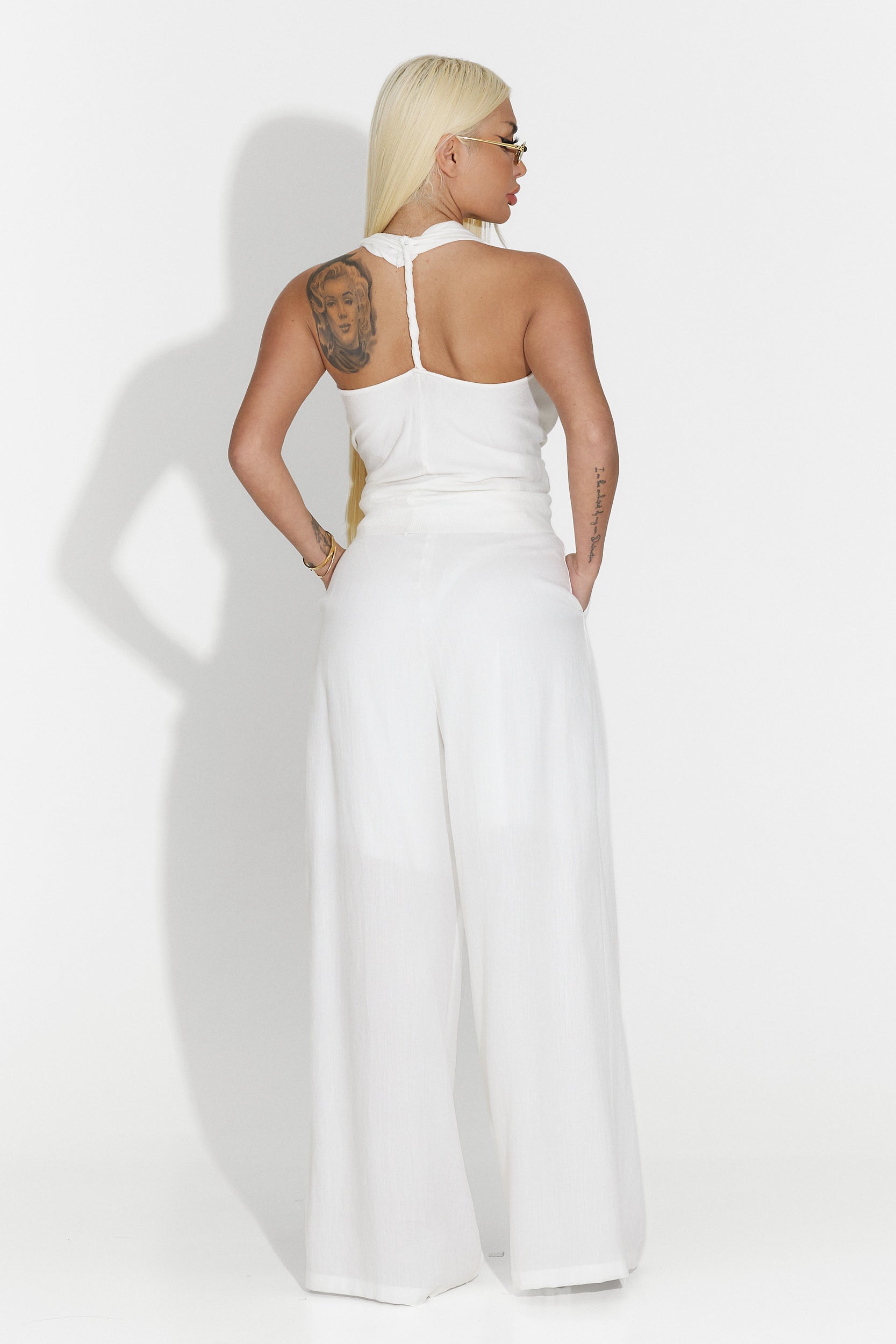 Pantaloni dama casual albi Mason Bogas