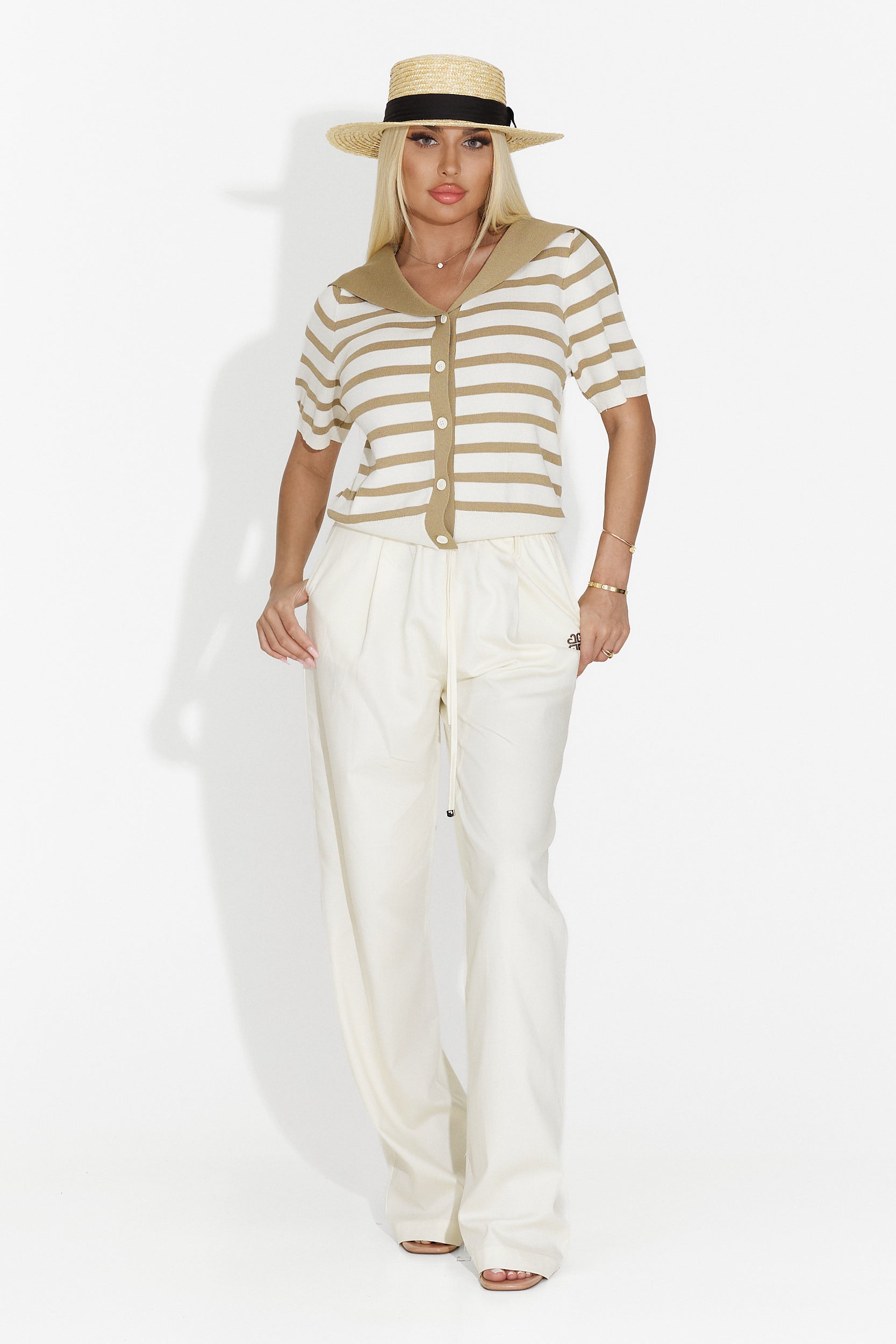 Pantaloni dama casual bej Rudy Bogas