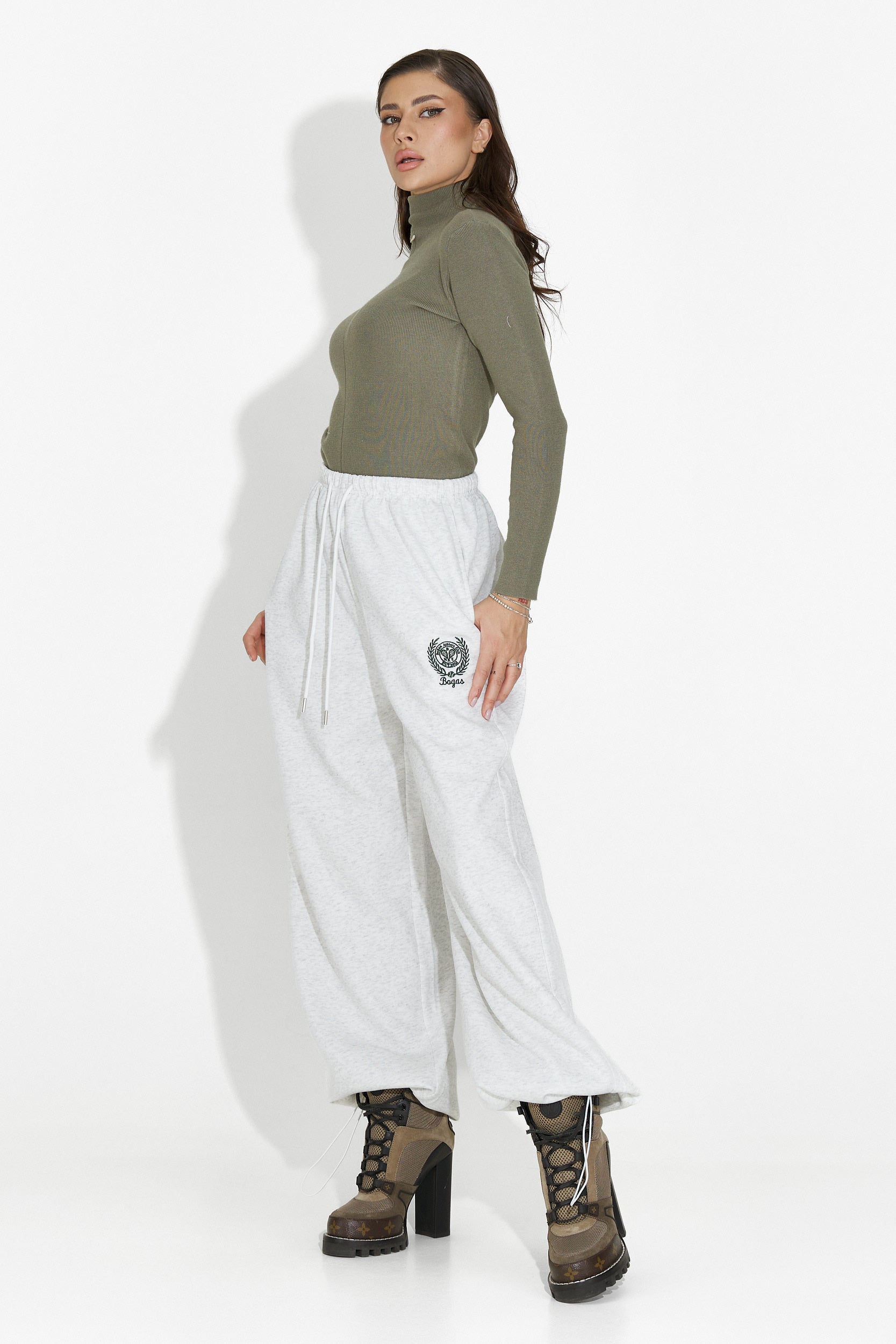 Pantaloni dama casual gri Novirene Bogas