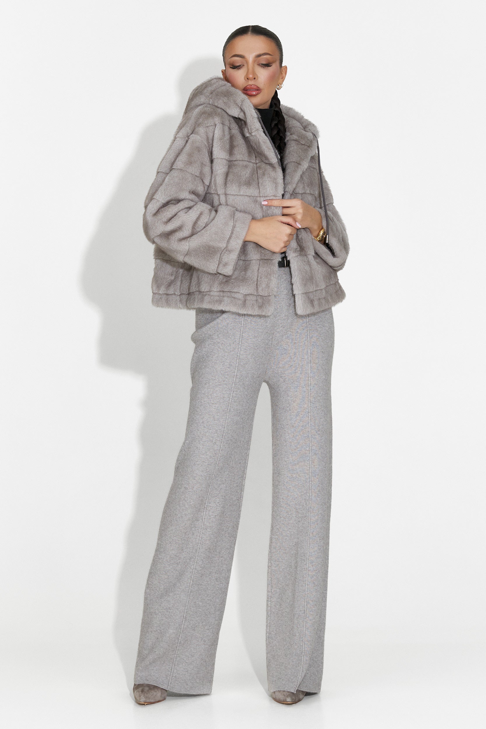 Pantaloni dama casual gri Pietrina Bogas