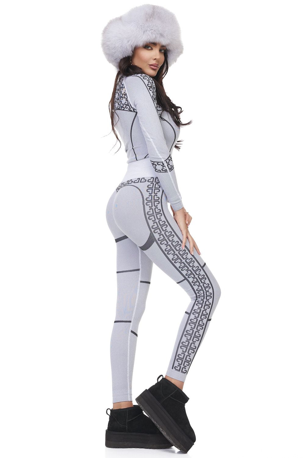 Pantaloni dama casual gri Seamless Bogas