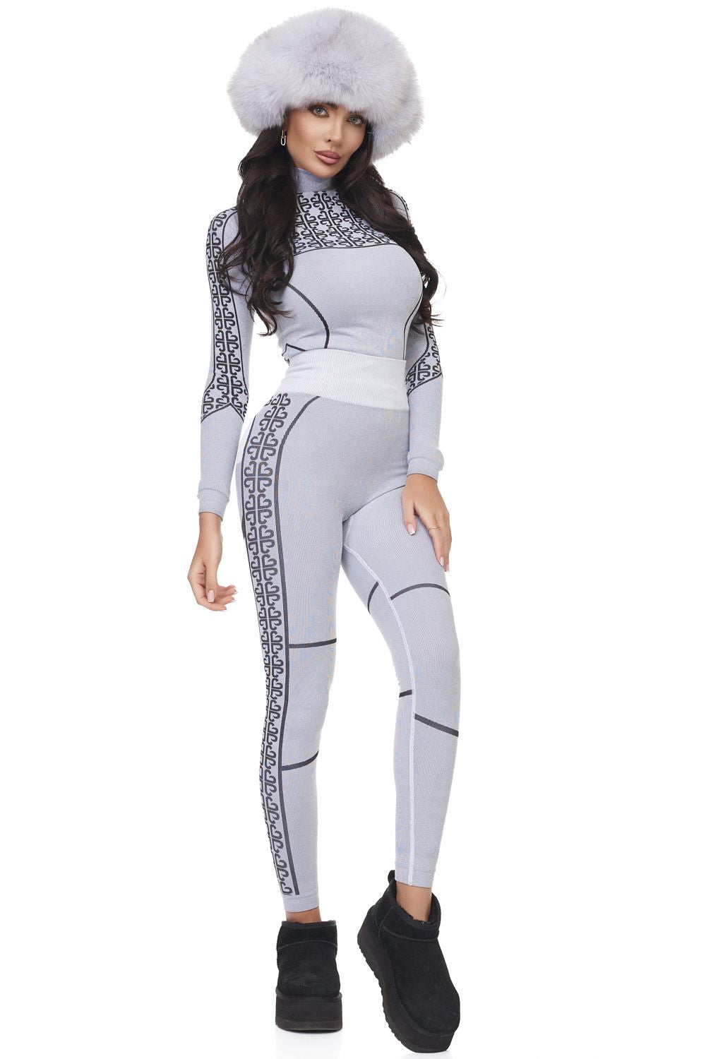 Pantaloni dama casual gri Seamless Bogas