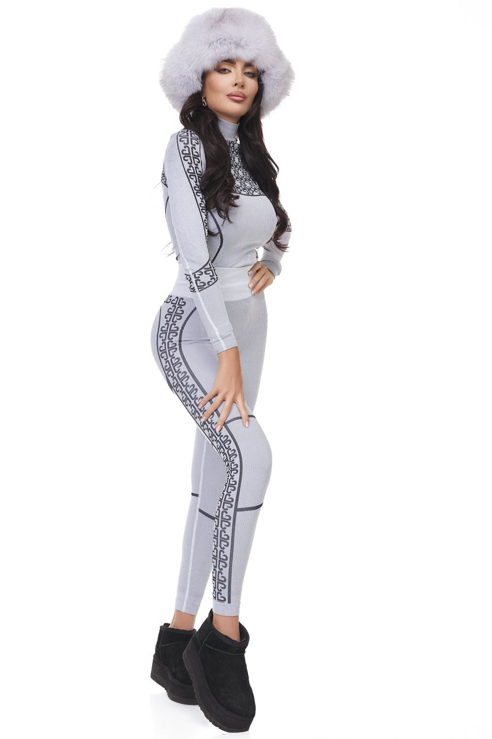 Pantaloni dama casual gri Seamless Bogas