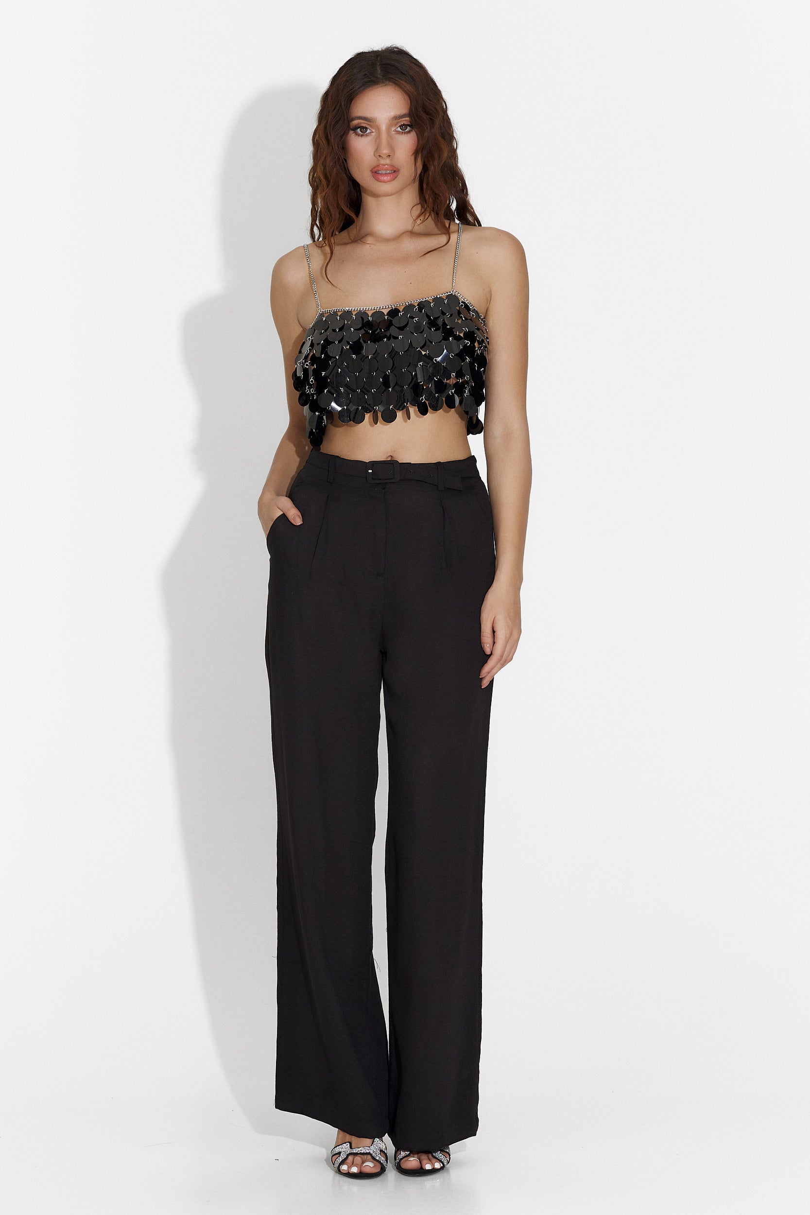 Pantaloni dama casual negri Kimny Bogas