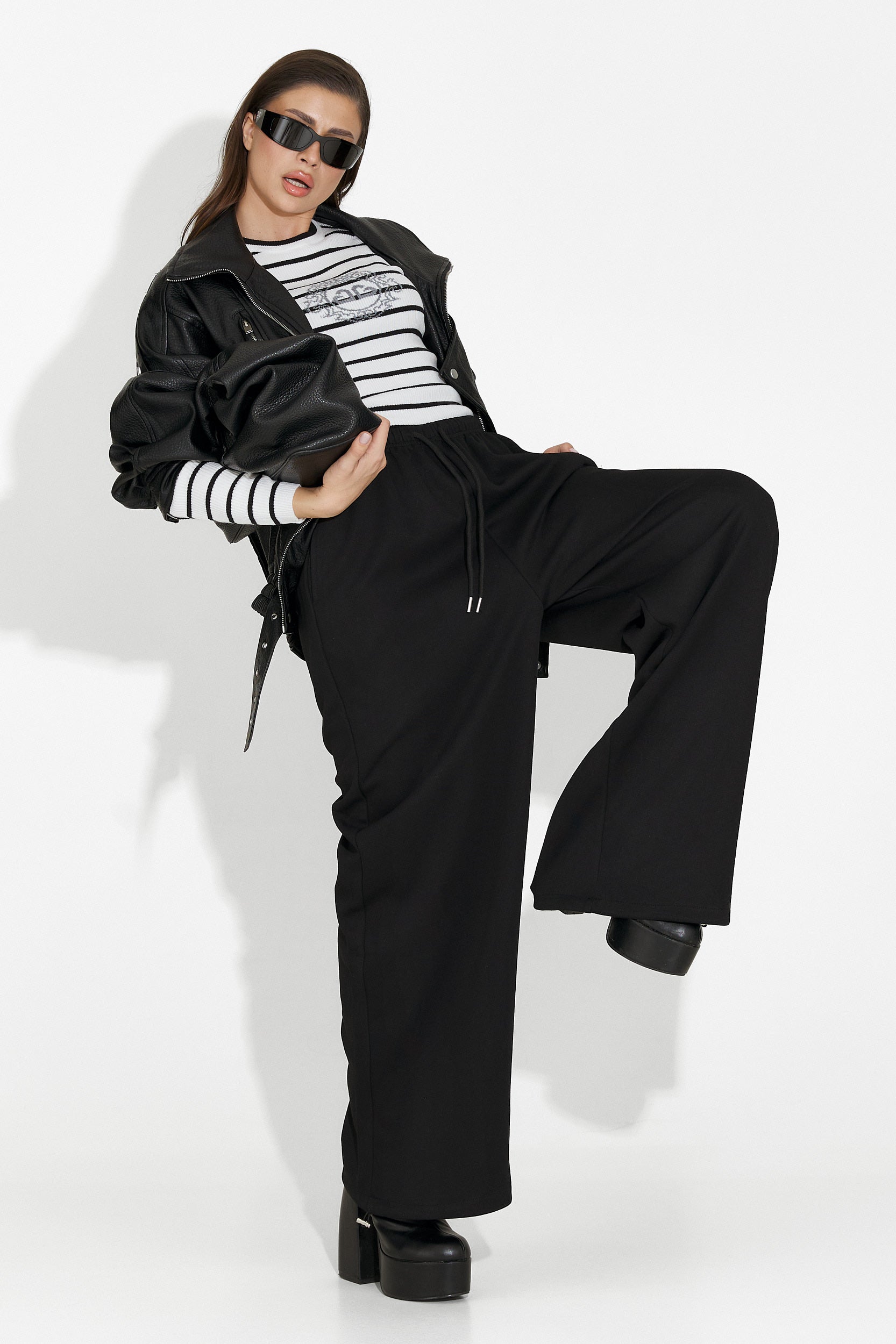 Pantaloni dama casual negri Novirene Bogas