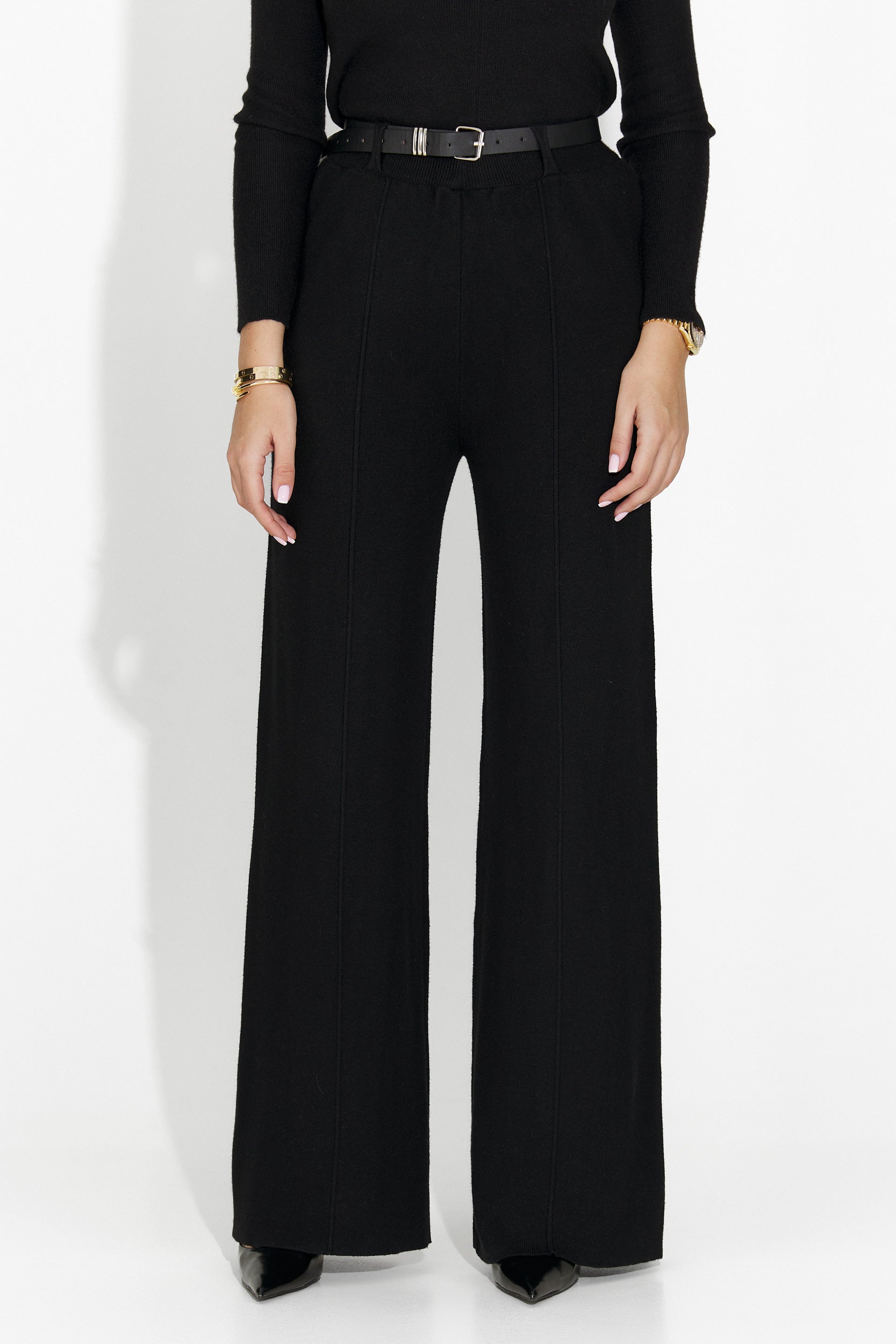 Pantaloni dama casual negri Pietrina Bogas