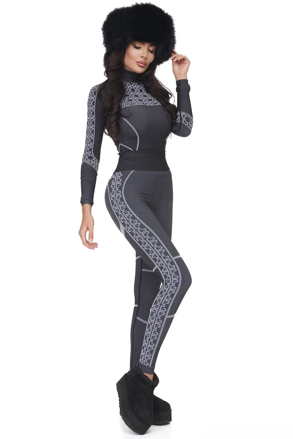 Pantaloni dama casual negri Seamless Bogas