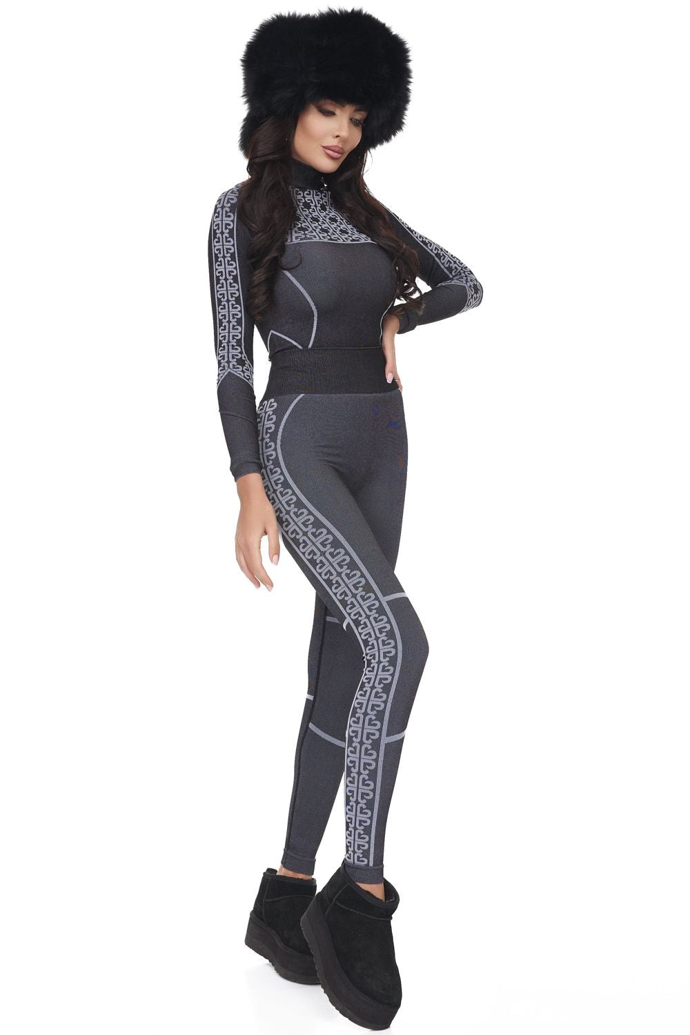 Pantaloni dama casual negri Seamless Bogas